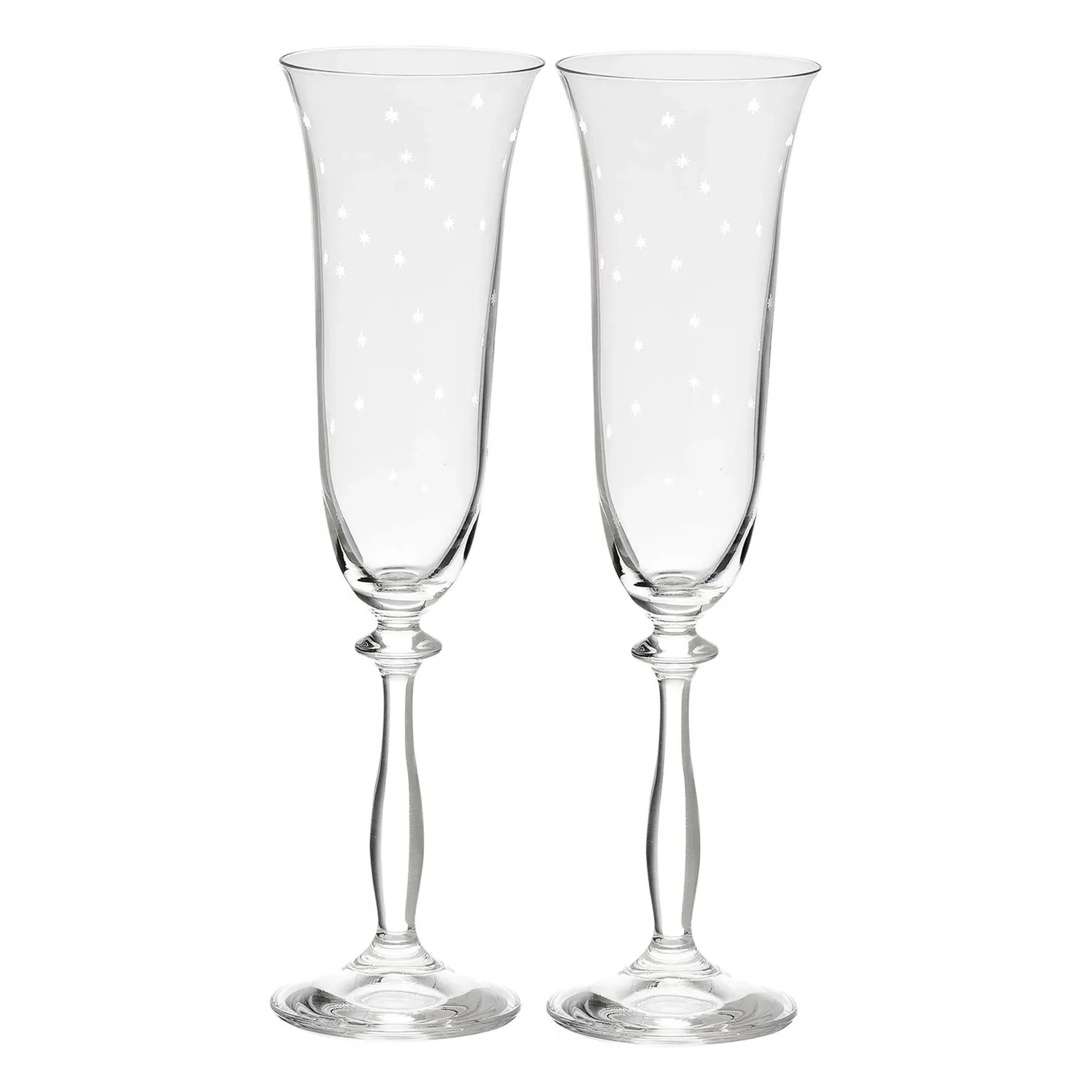 Starry Eve Set of 2 Champagne Flutes - Transparent, Crystalline Glass product