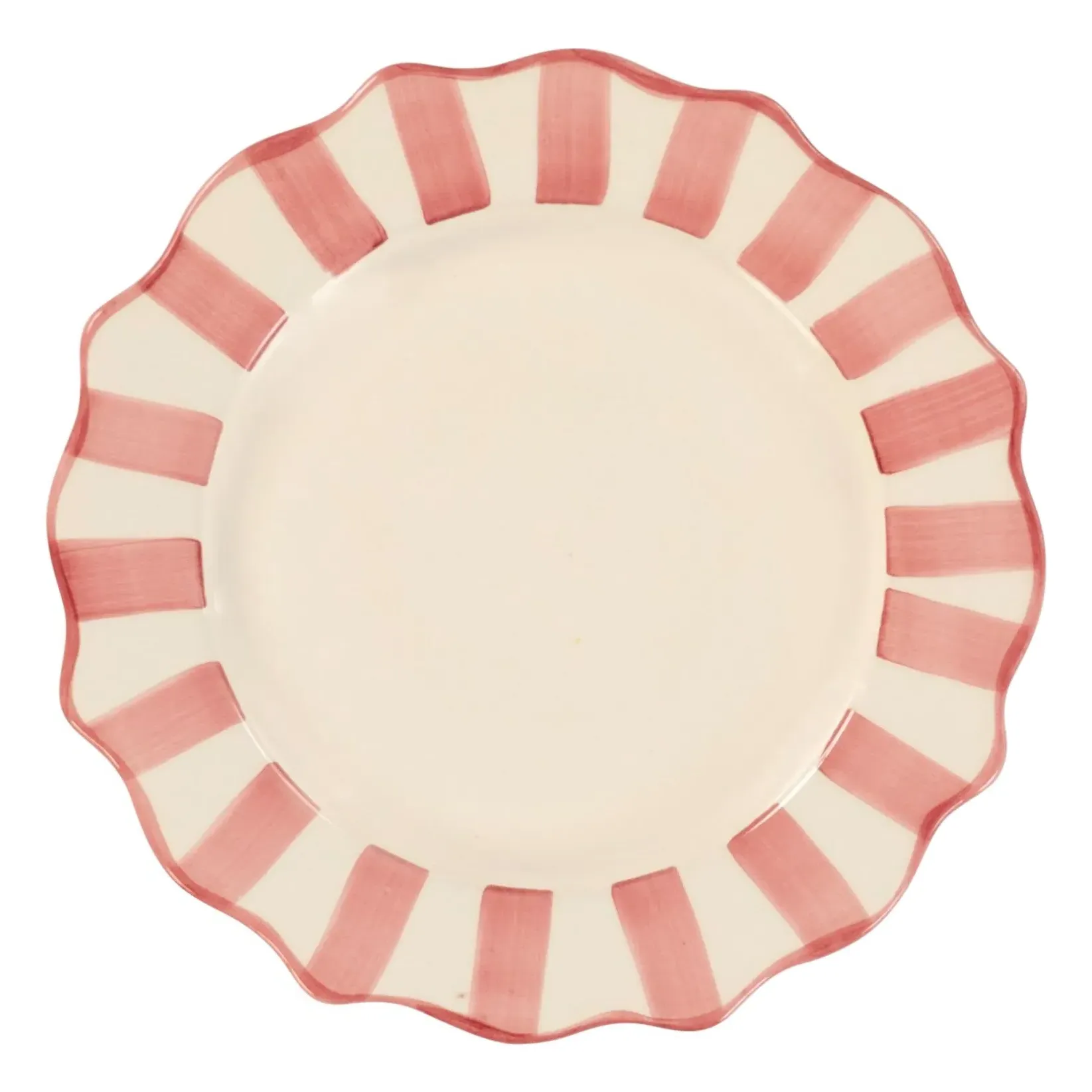 Striped Round Dinner Plate - Pink, Terracotta product