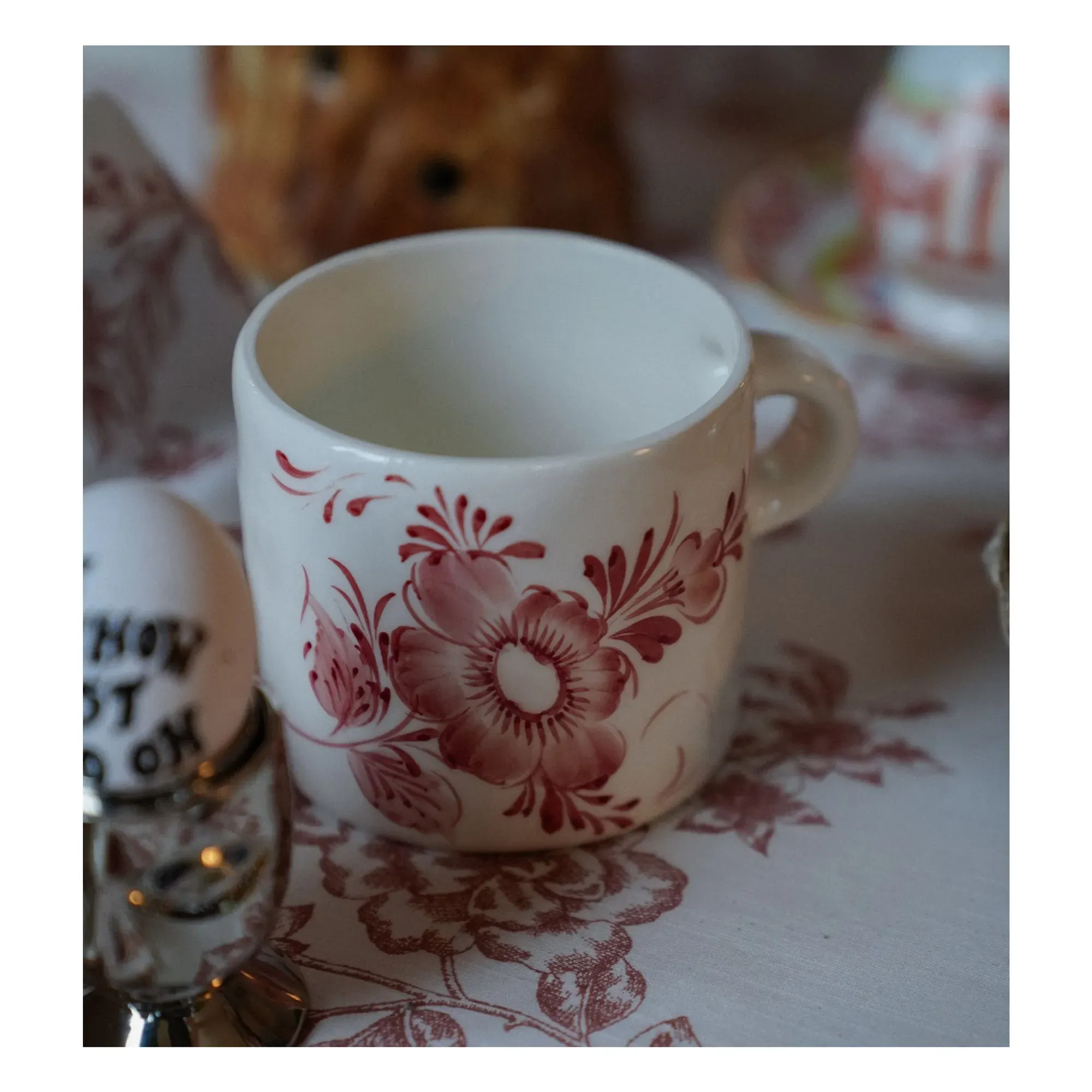 Whimsical Rose Mug - Red, Earthenware alternate view