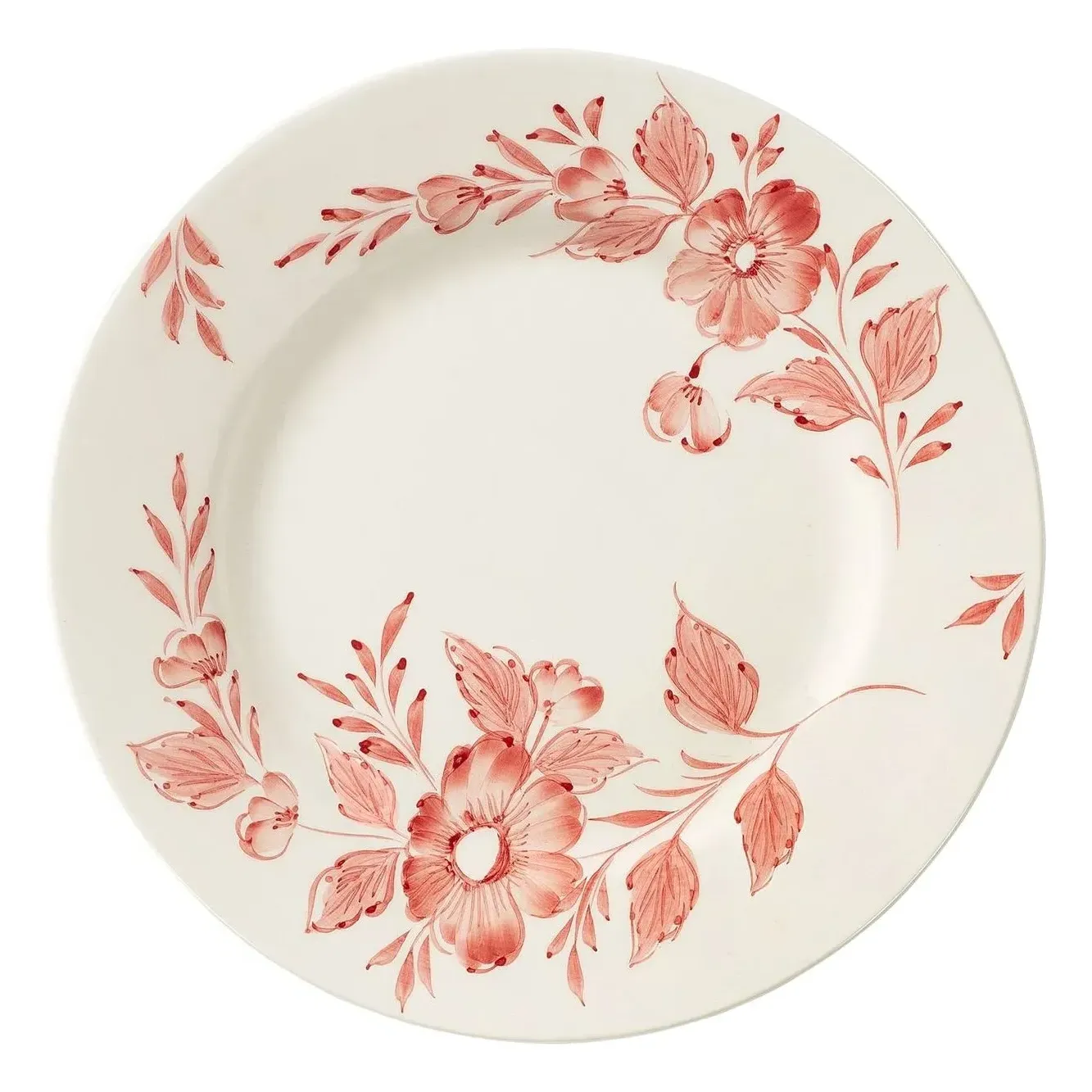 Whimsical Rose Round Breakfast Plate - Red, Earthenware product