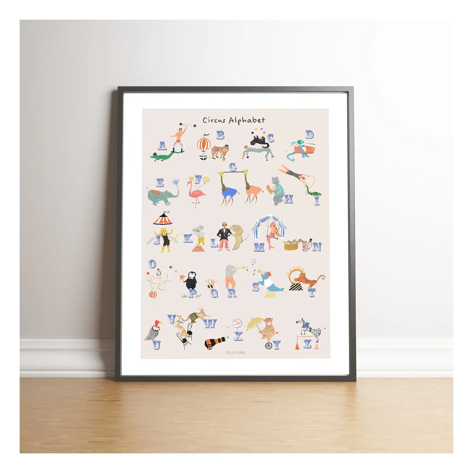 Circus Alphabet Poster - Cream product