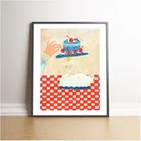 Swan Cake Fine Art Print - Red alternate view