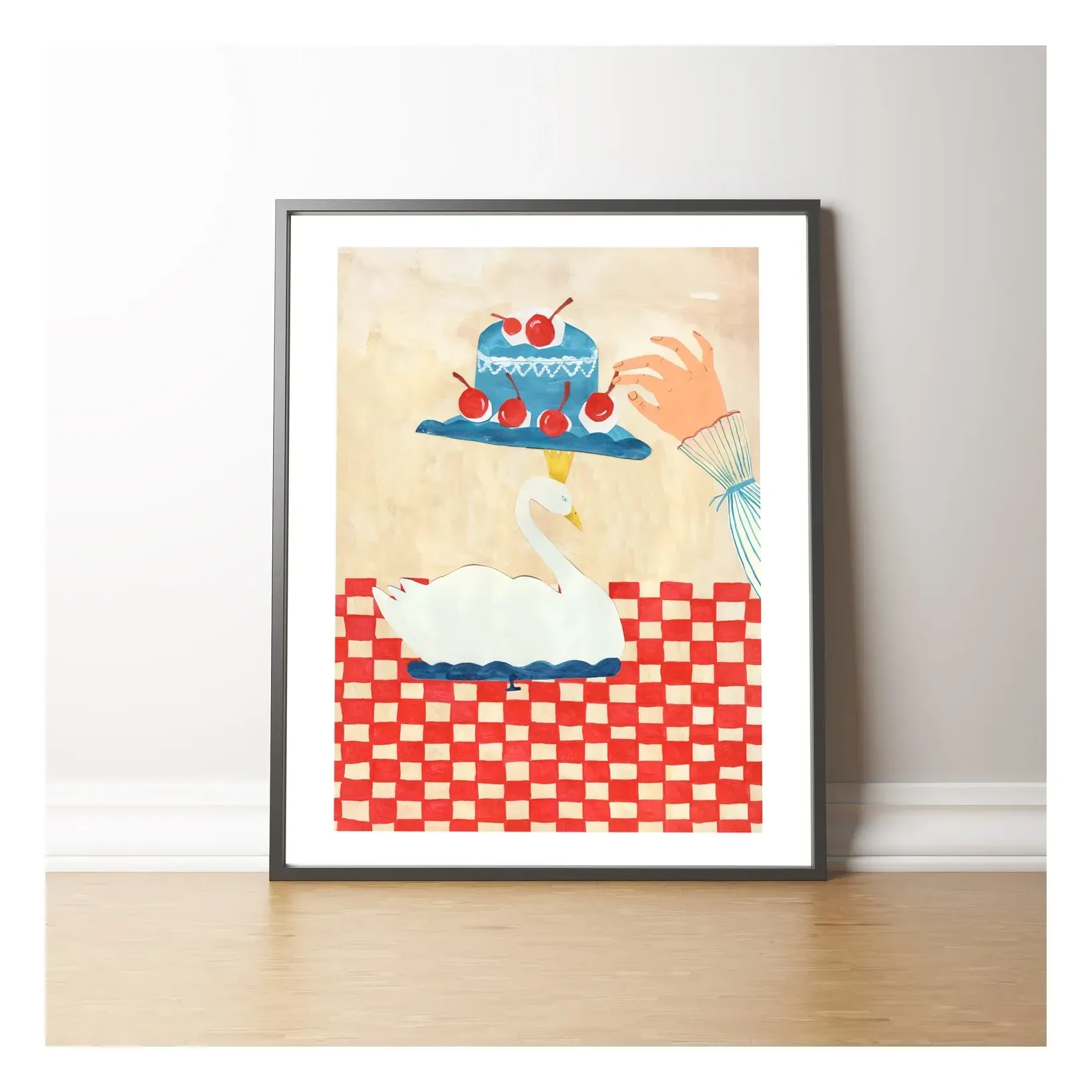 Swan Cake Fine Art Print - Red product