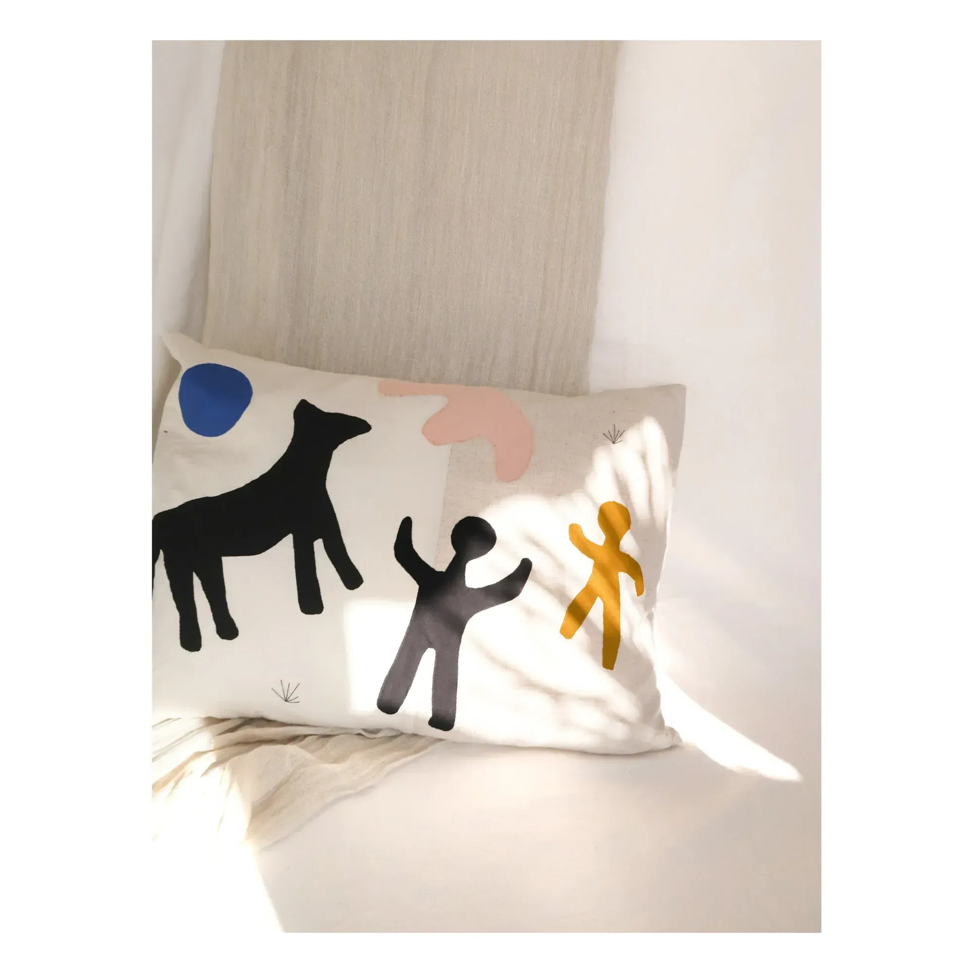 Organic Cotton Cushion Cover - Multicoloured, Cotton-Linen alternate view