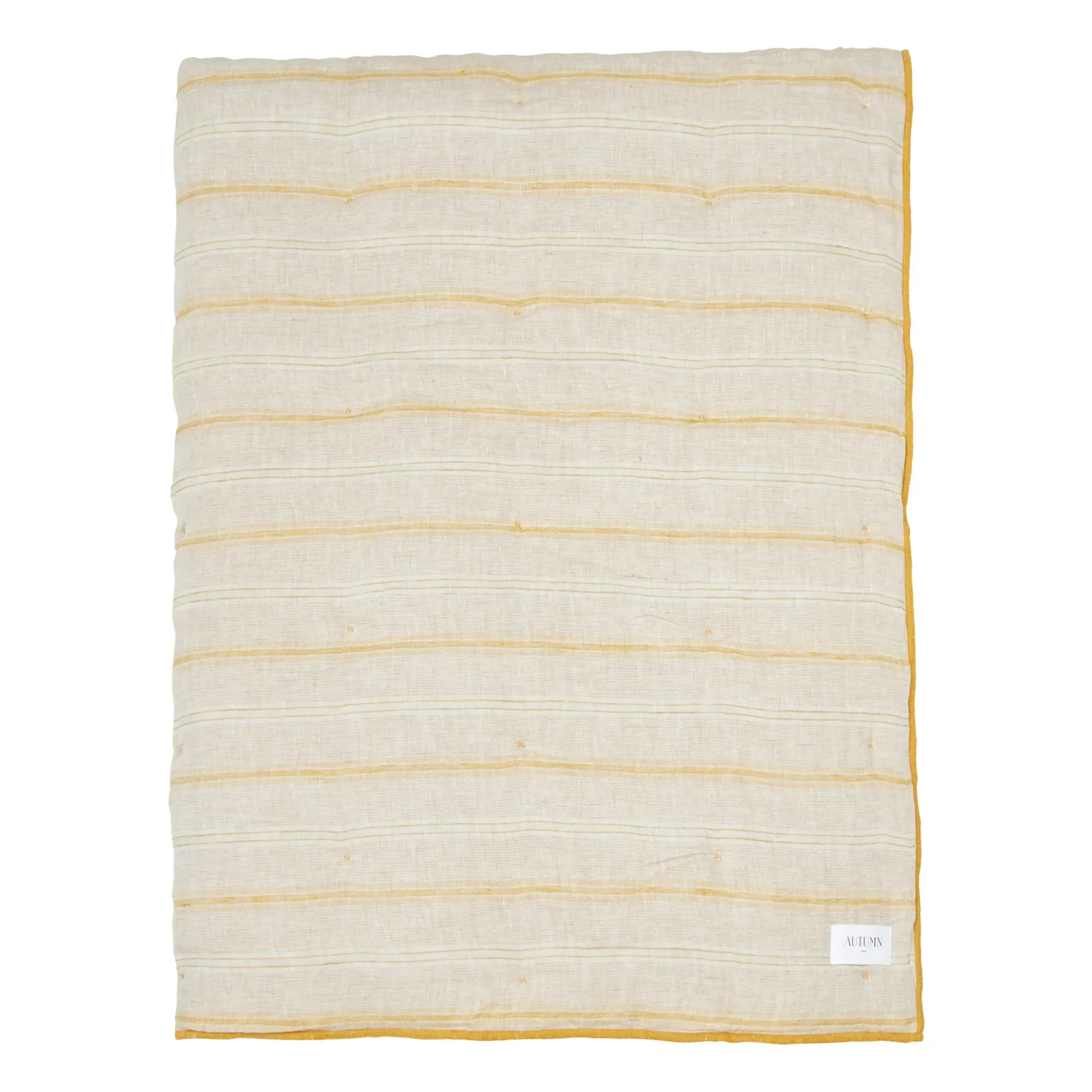 Linen Striped Bedspread - Yellow, Linen product