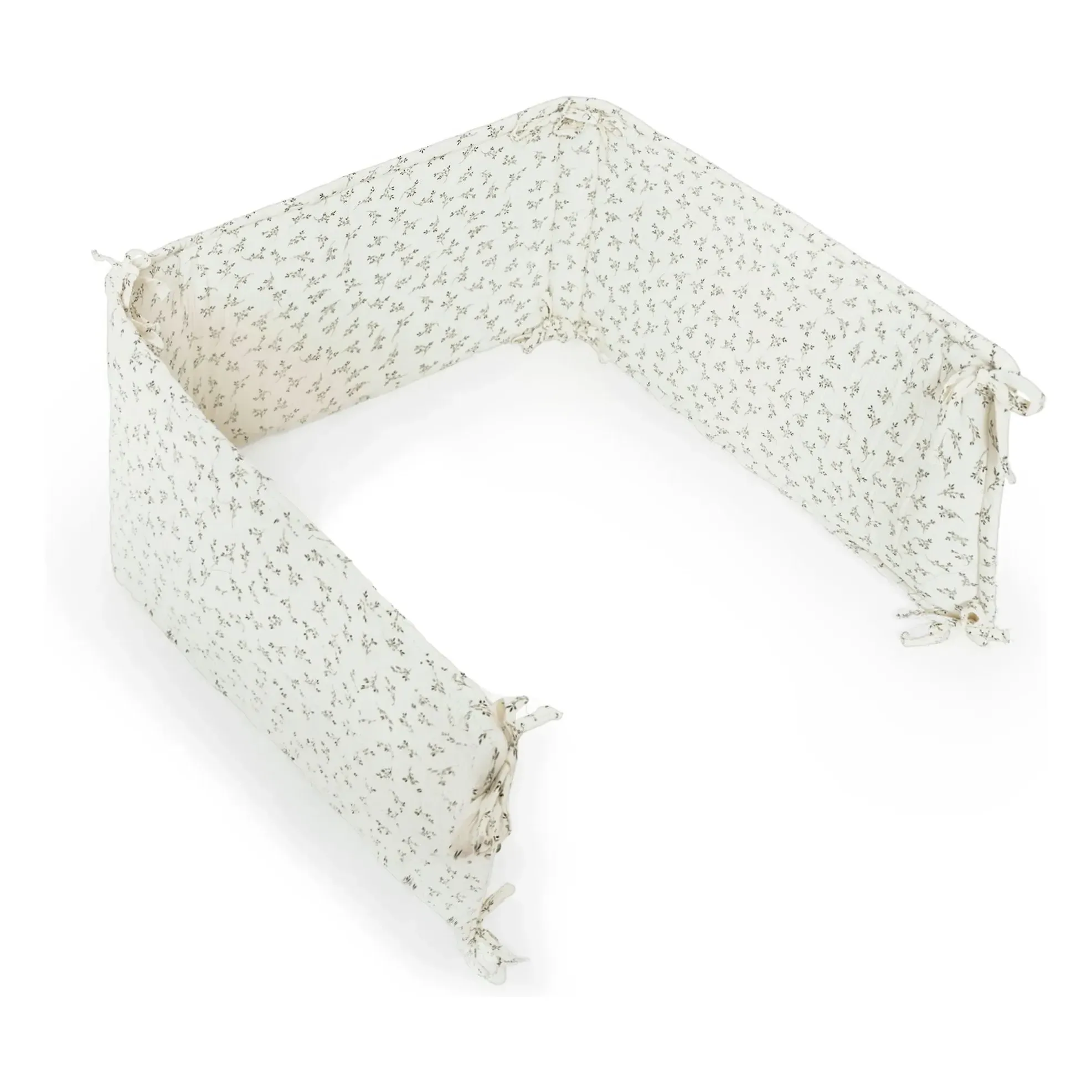 Olive Bloom Crib Bumper Pad - Ecru, Organic Cotton alternate view