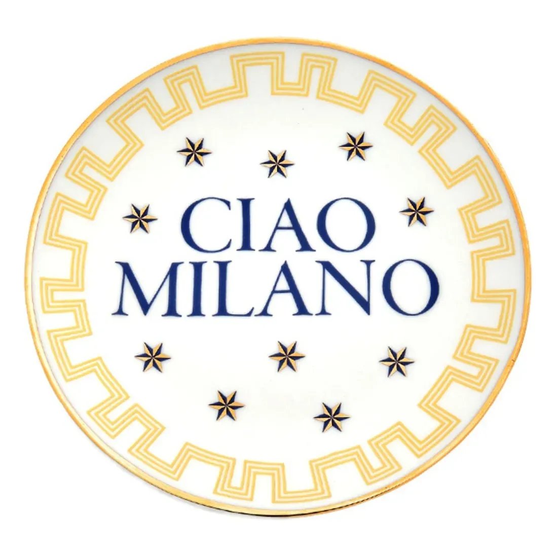 Ciao Mondo Milano Round Plate - Yellow, Porcelain product