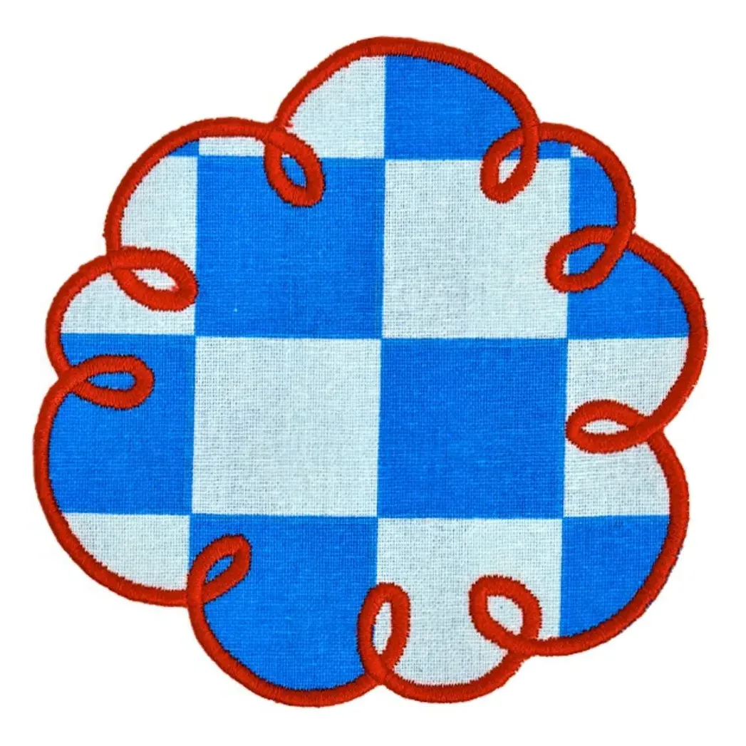 Dama Azzurro Gingham Coasters Set of 2 - Blue, Cotton product