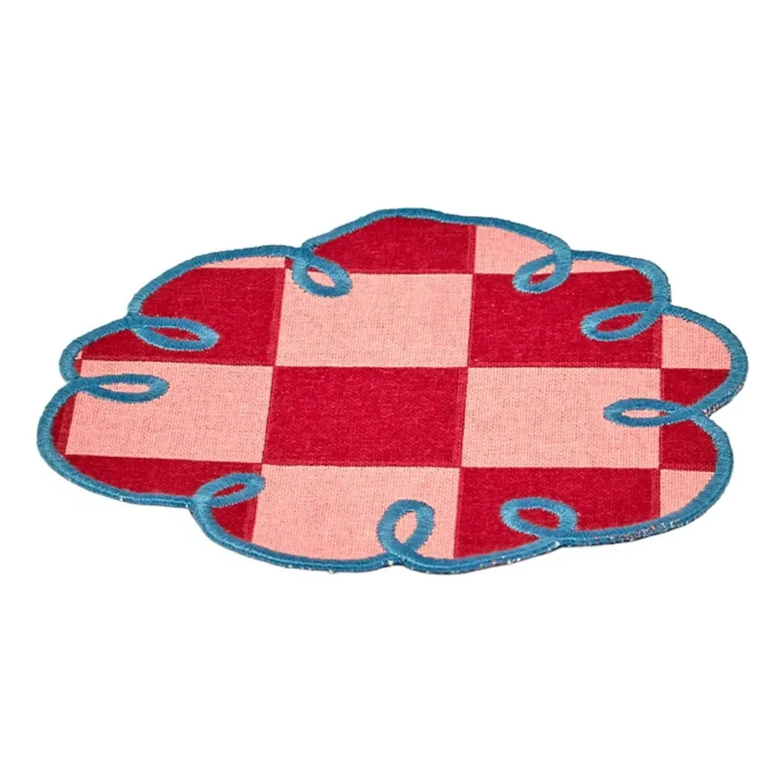 Dama Rosa Gingham Coaster Set of 2 - Red, Cotton alternate view