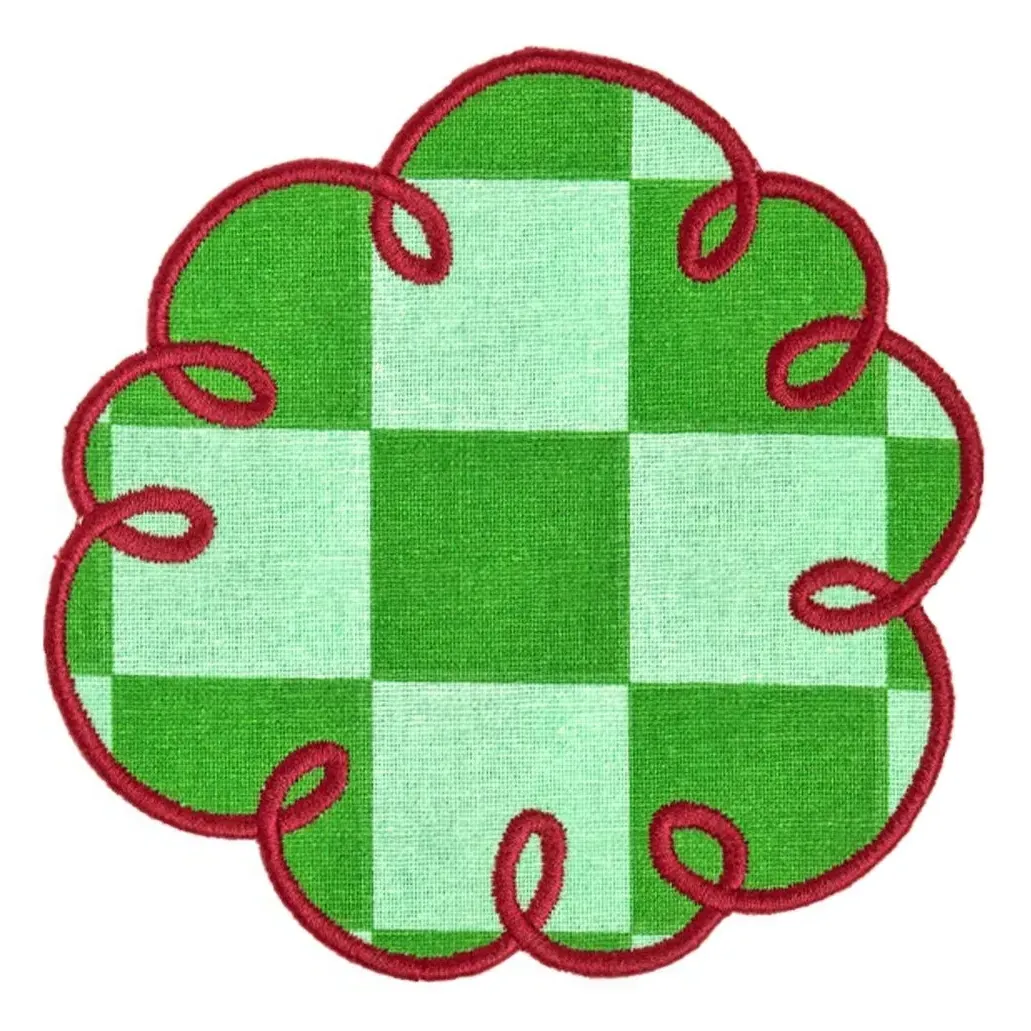 Dama Verde Gingham Coaster Set of 2 - Green, Cotton product