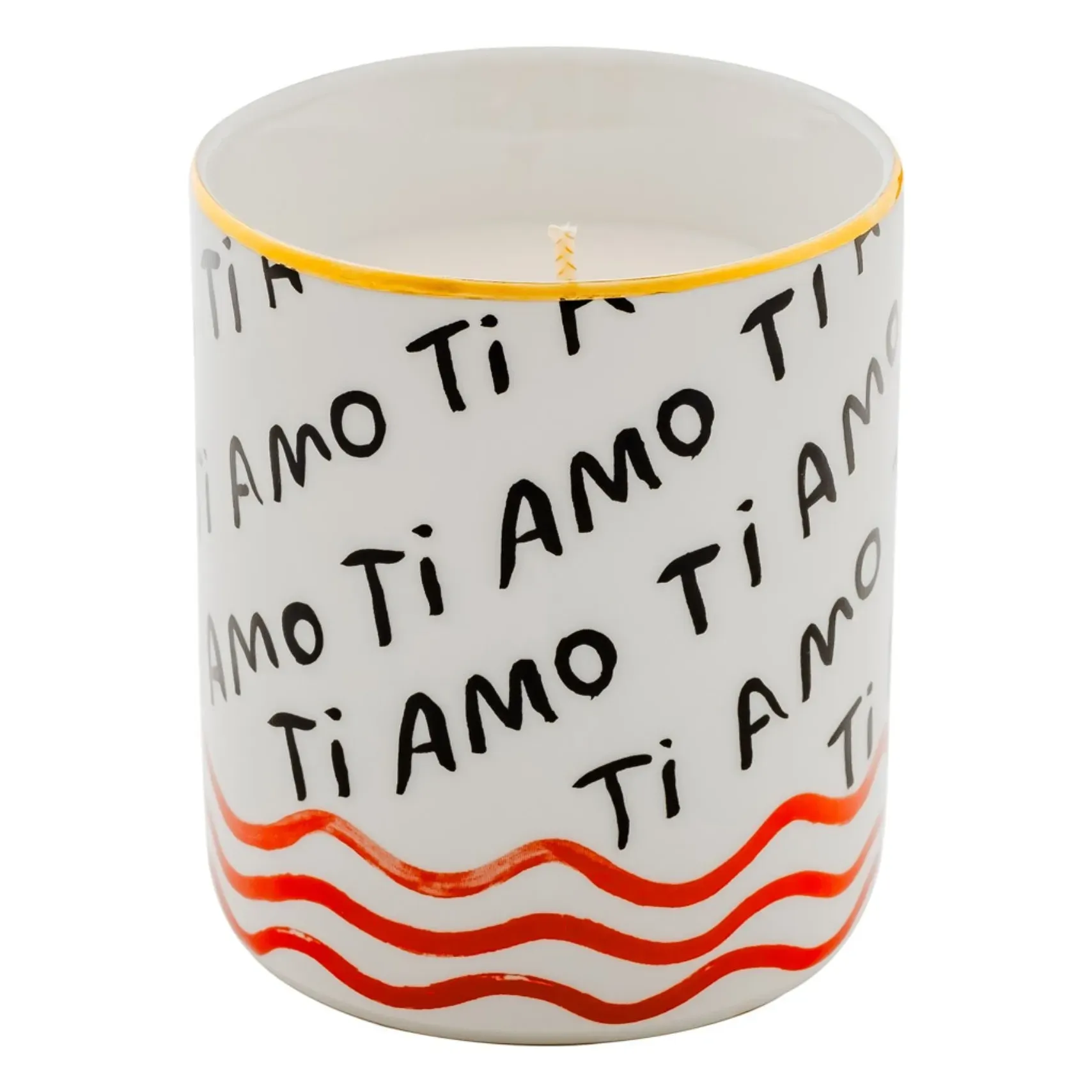Ti Amo Scented Wax Candle - White, Porcelain product