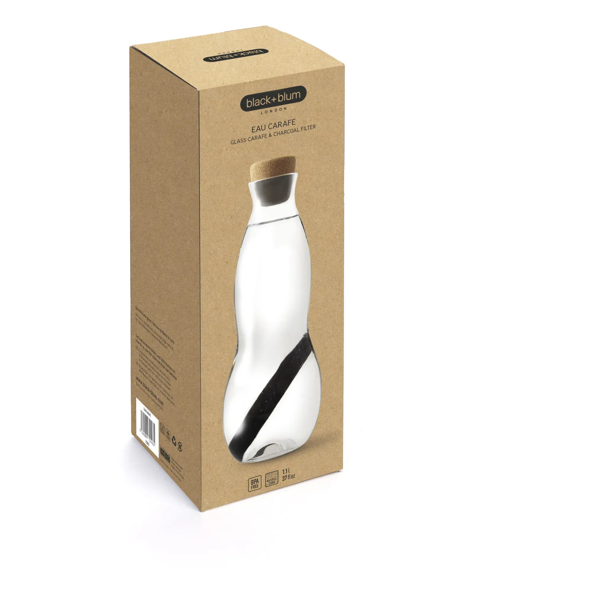 Black + Blum Glass Filtered Carafe 1.1L - Transparent alternate view
