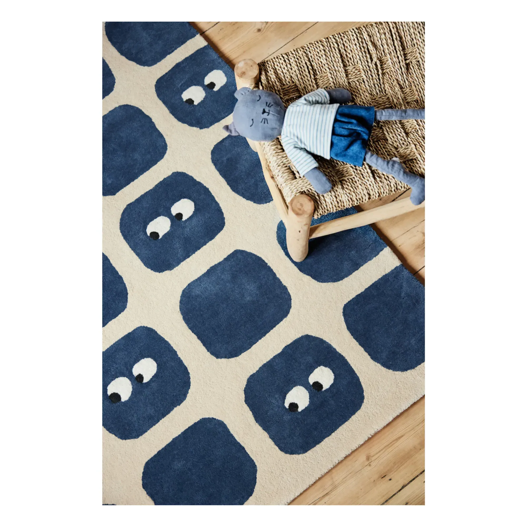 Bidules Rug - Navy Blue, Organic Cotton alternate view