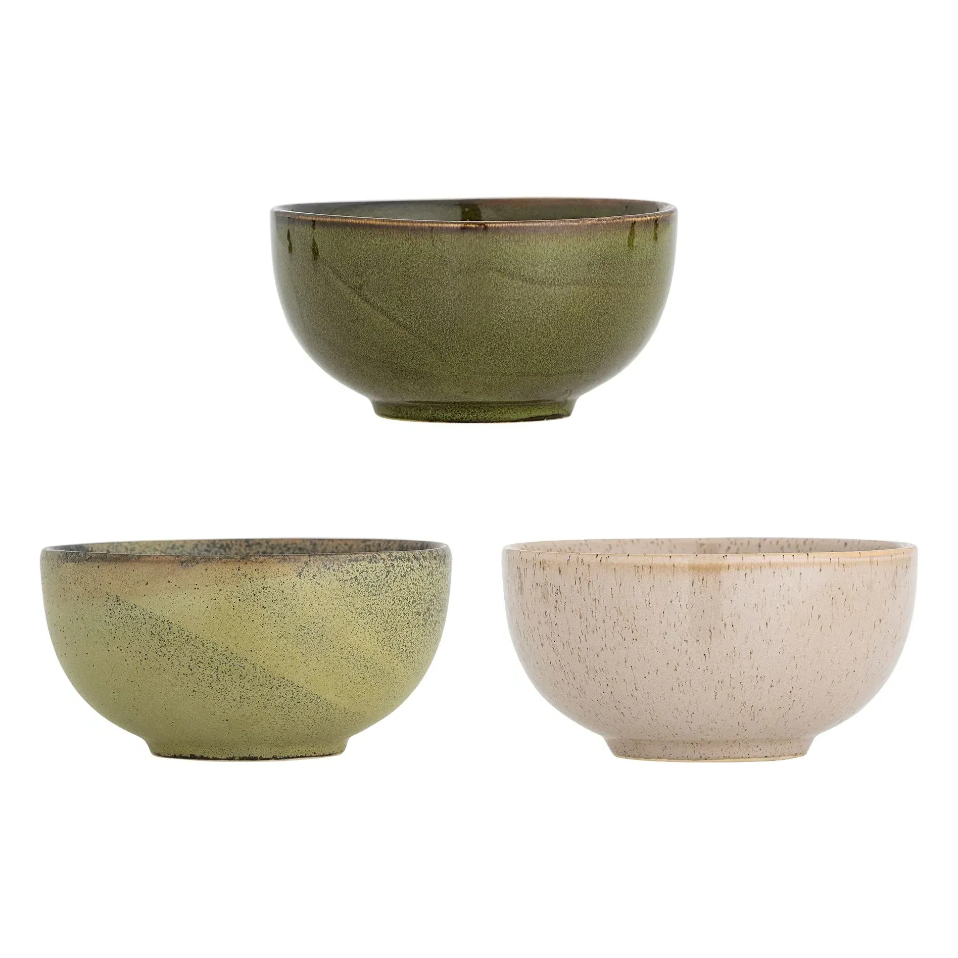 Addison Set of 3 Stoneware Bowls - Green product