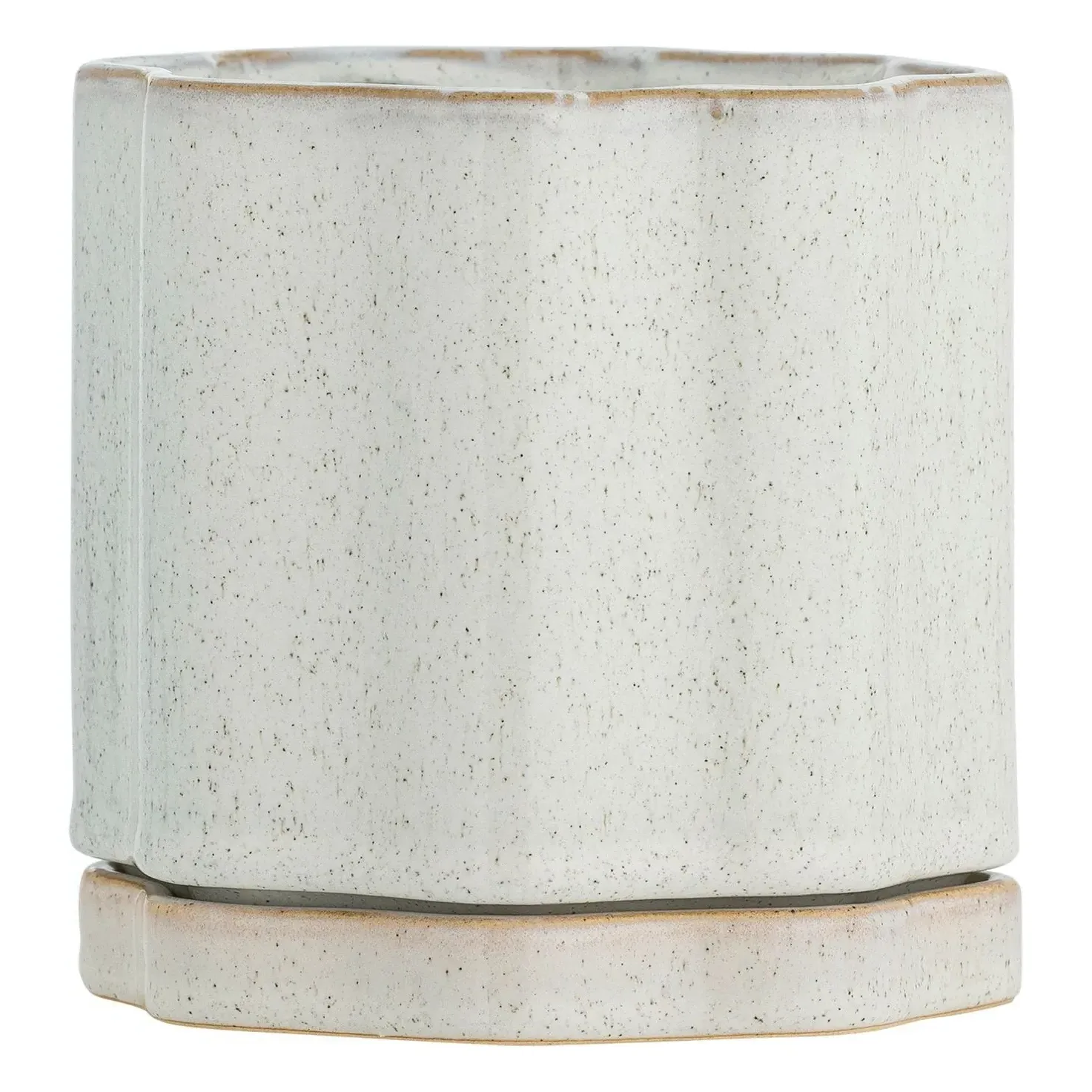 Argyle Stoneware Flowerpot with Saucer - Grey product