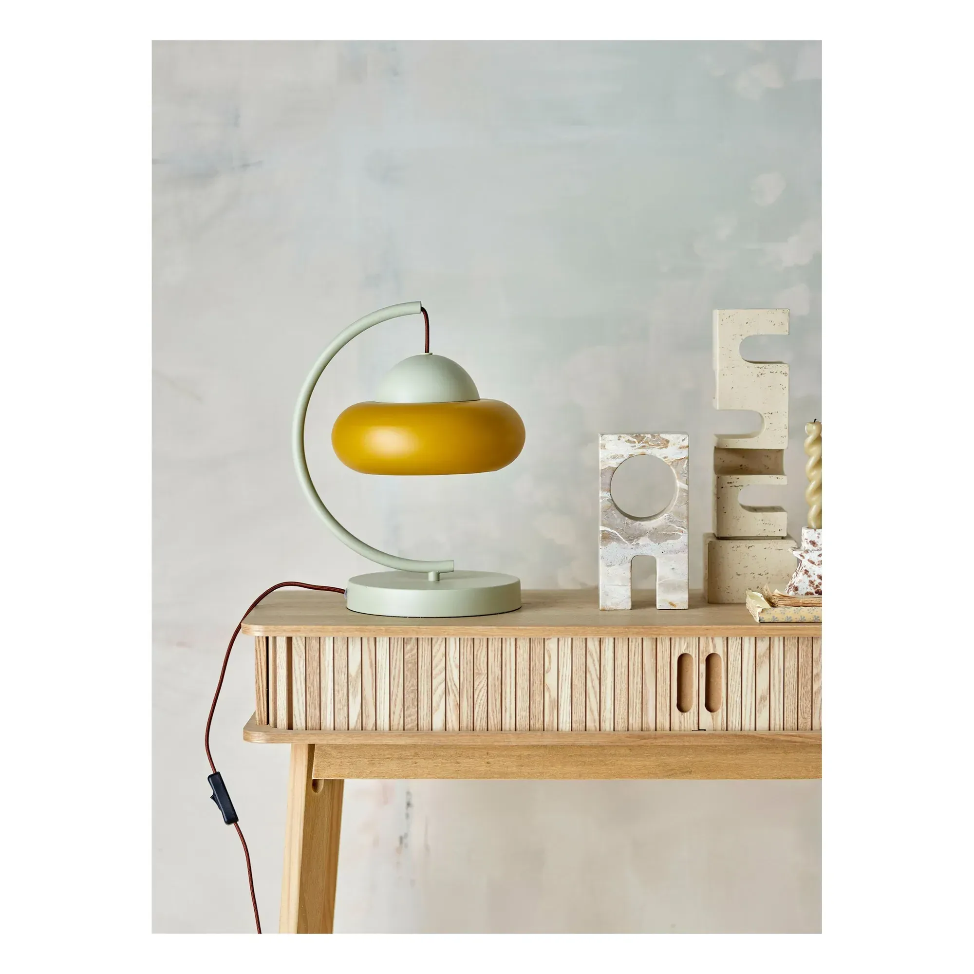 Bubble Round Table Lamp - Almond Green, Metal alternate view
