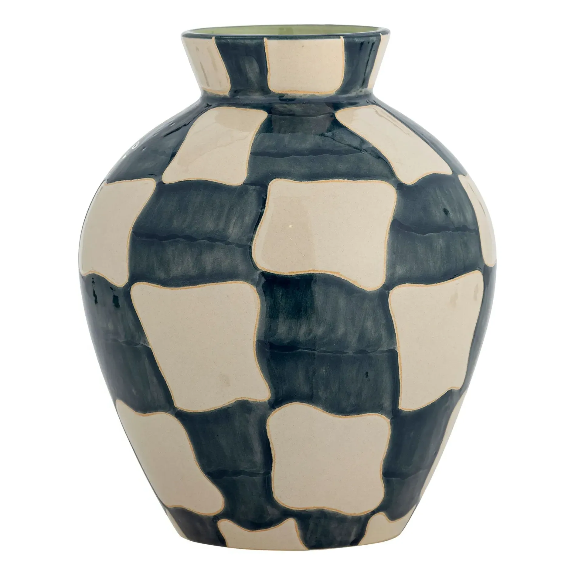Check Stoneware Vase - Blue product