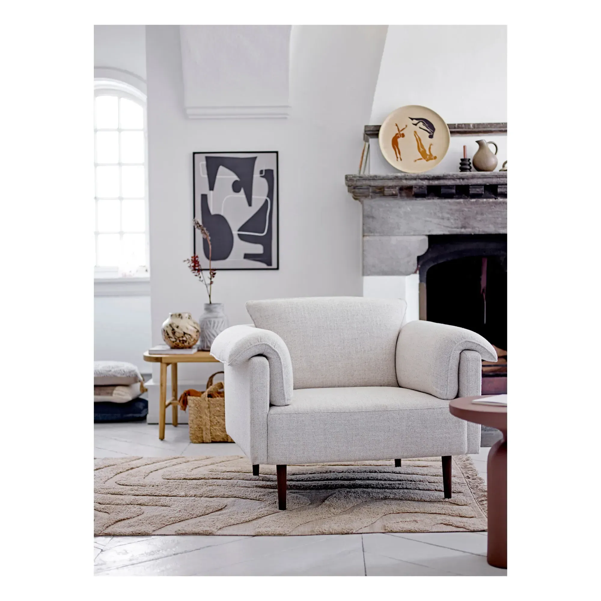 Chesham Armchair - White, Polyester alternate view