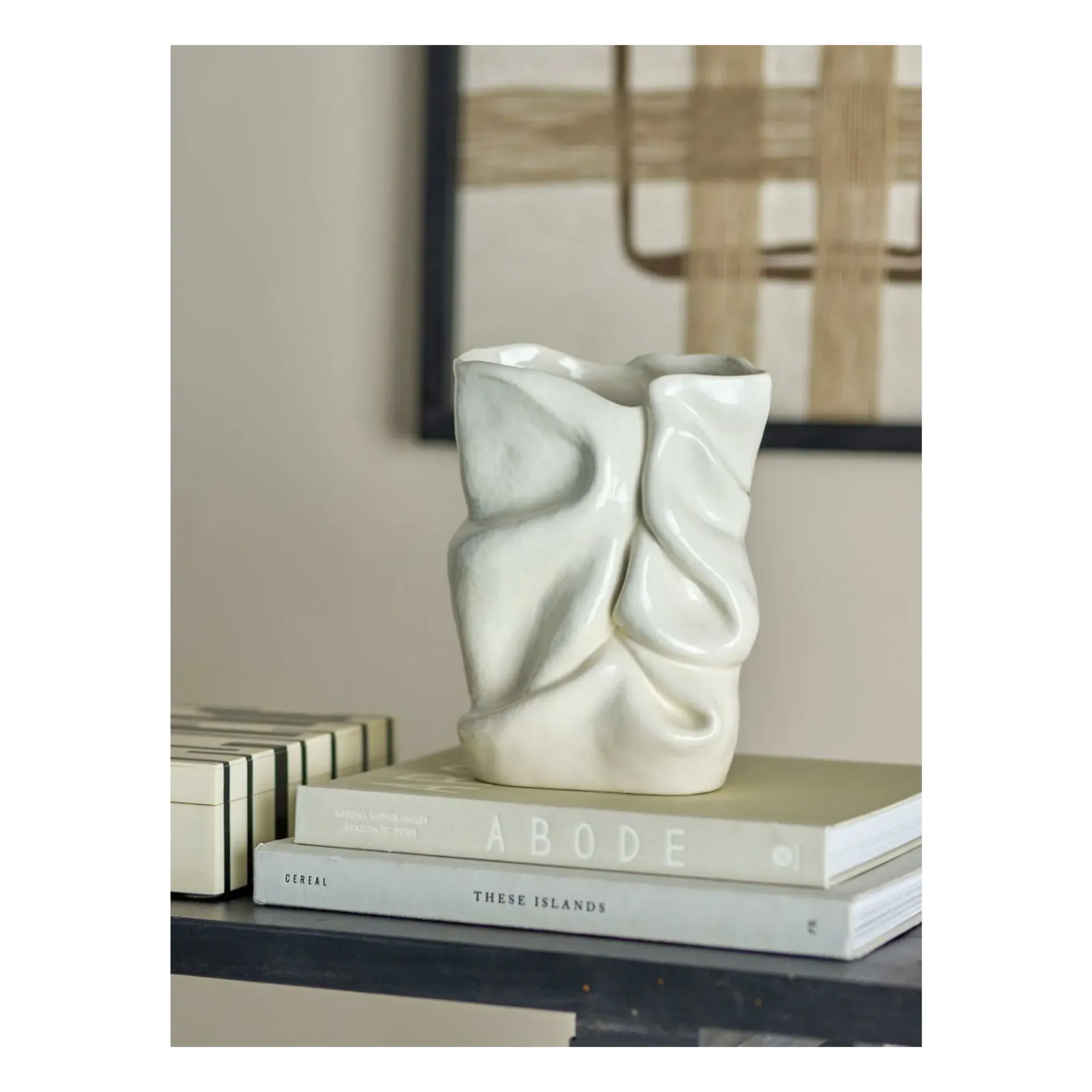 Fabius Stoneware Vase - White alternate view