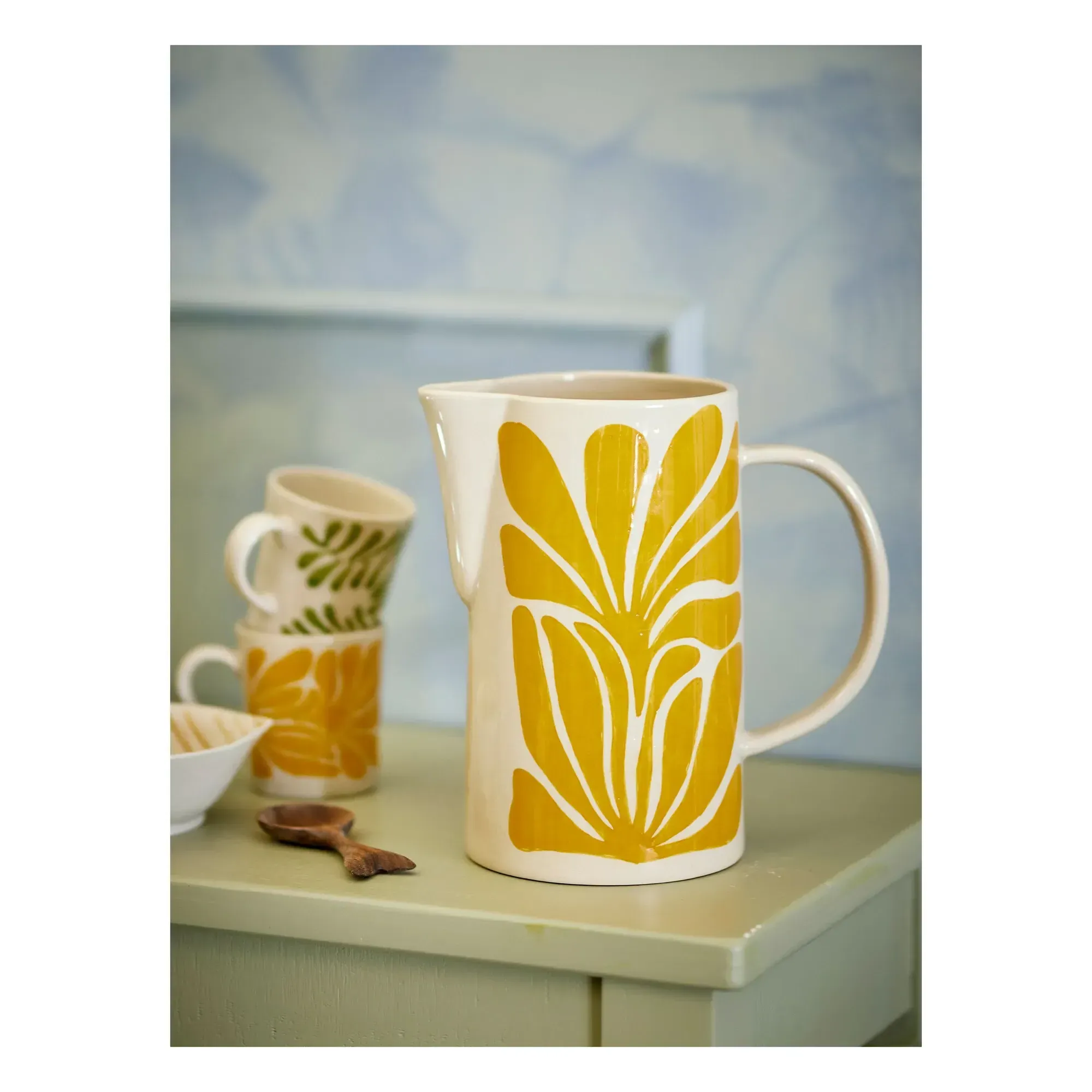 Fauni Stoneware Decanter - Yellow alternate view