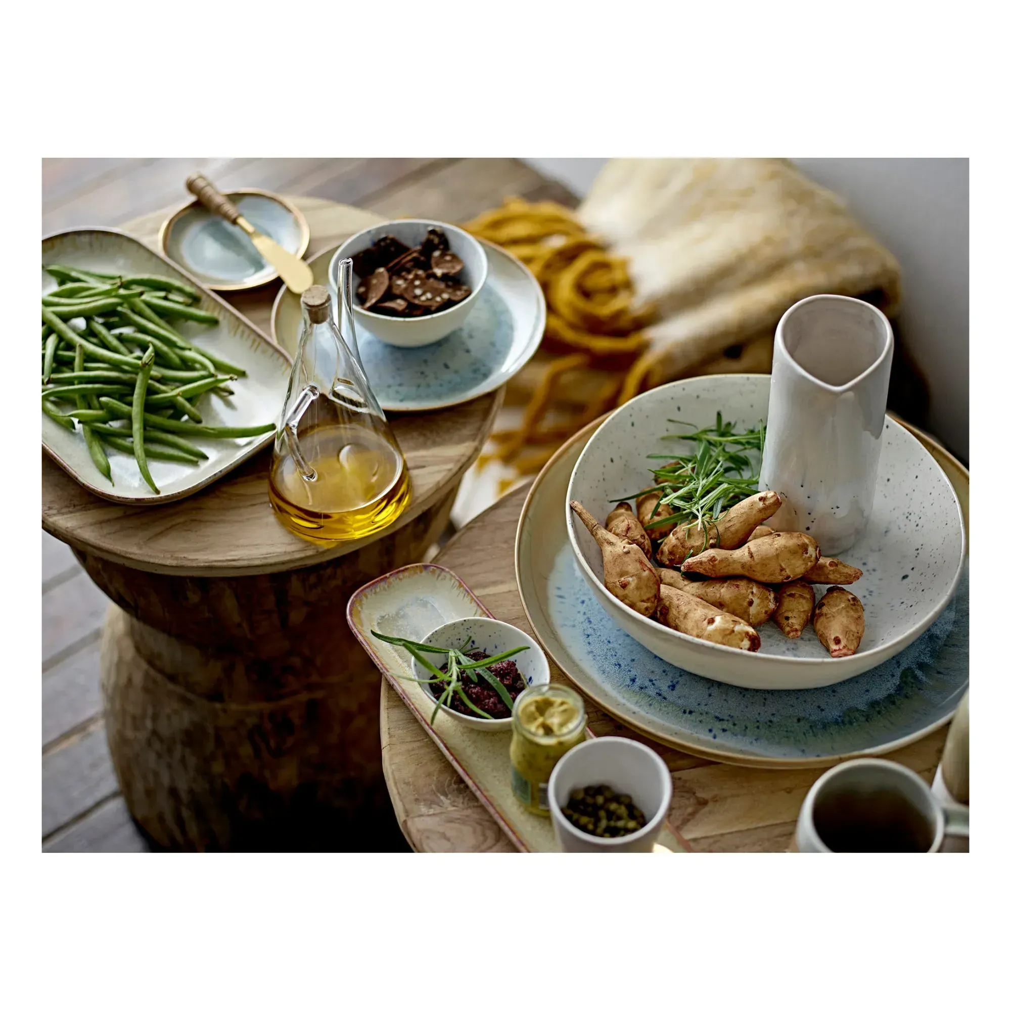 Heather Round Ceramic Plate - Grey-Green, Sandstone alternate view