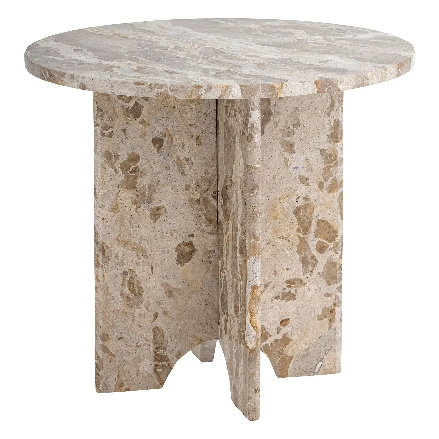 Jasmia Round Side Table - Brown, Marble product