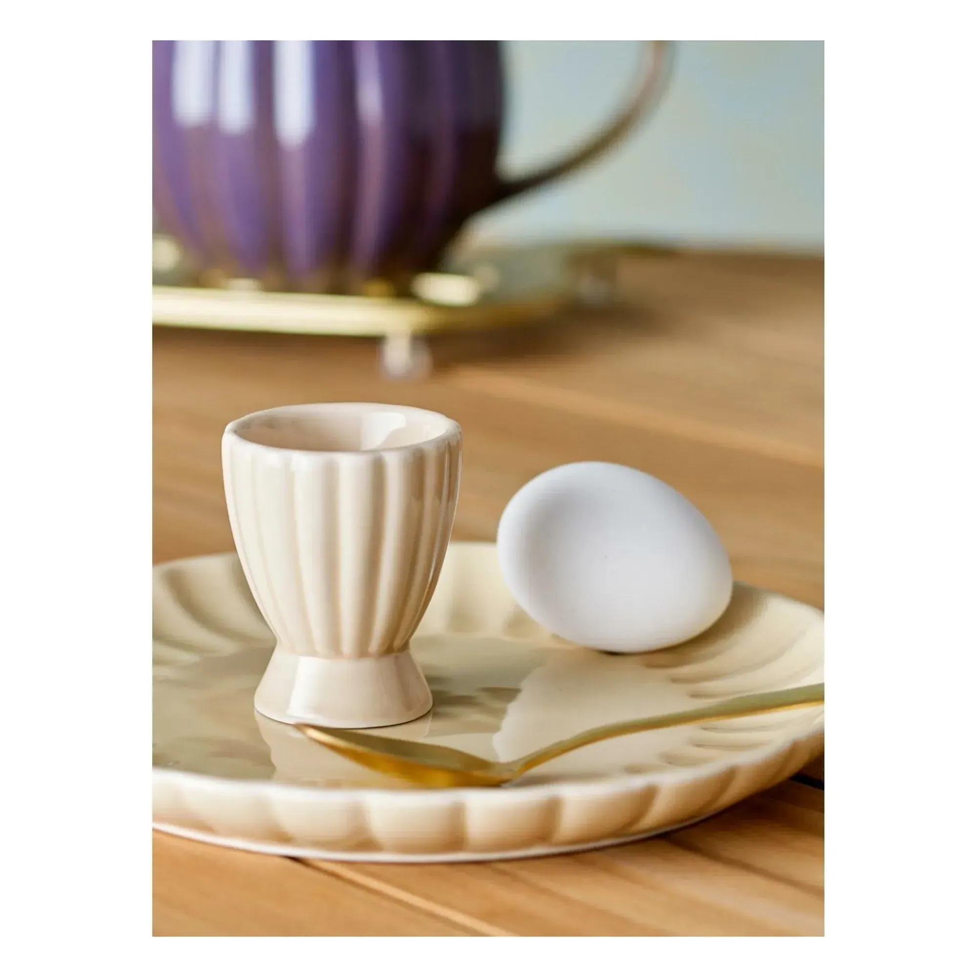 Latina Egg Cup - Ivory, Stoneware alternate view