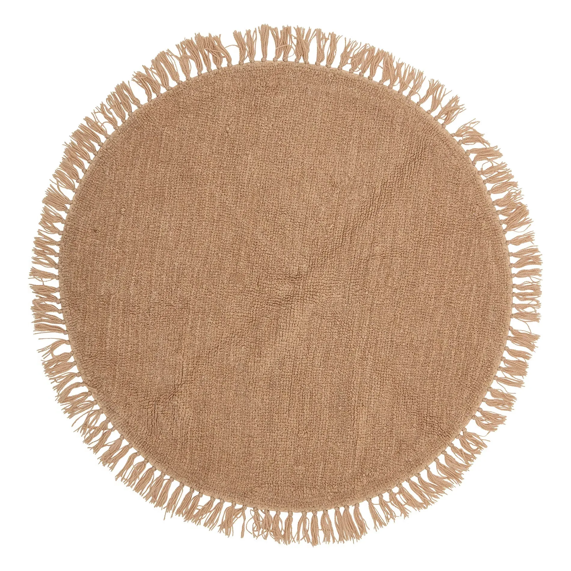 Leana Round Rug with Fringed Edges - Hazel, Wool product