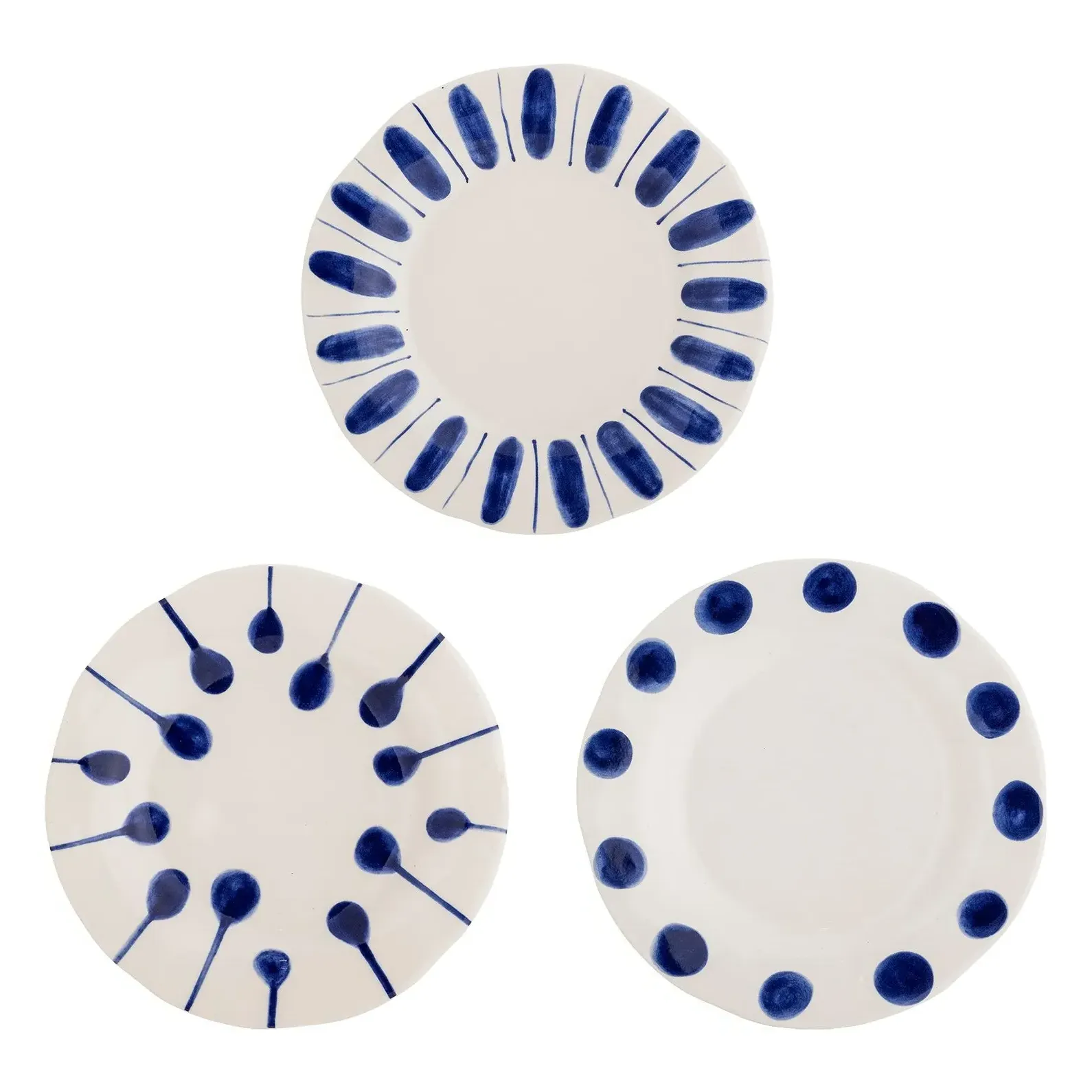 Linora Dessert Plates Set of 3 - Blue, Stoneware product