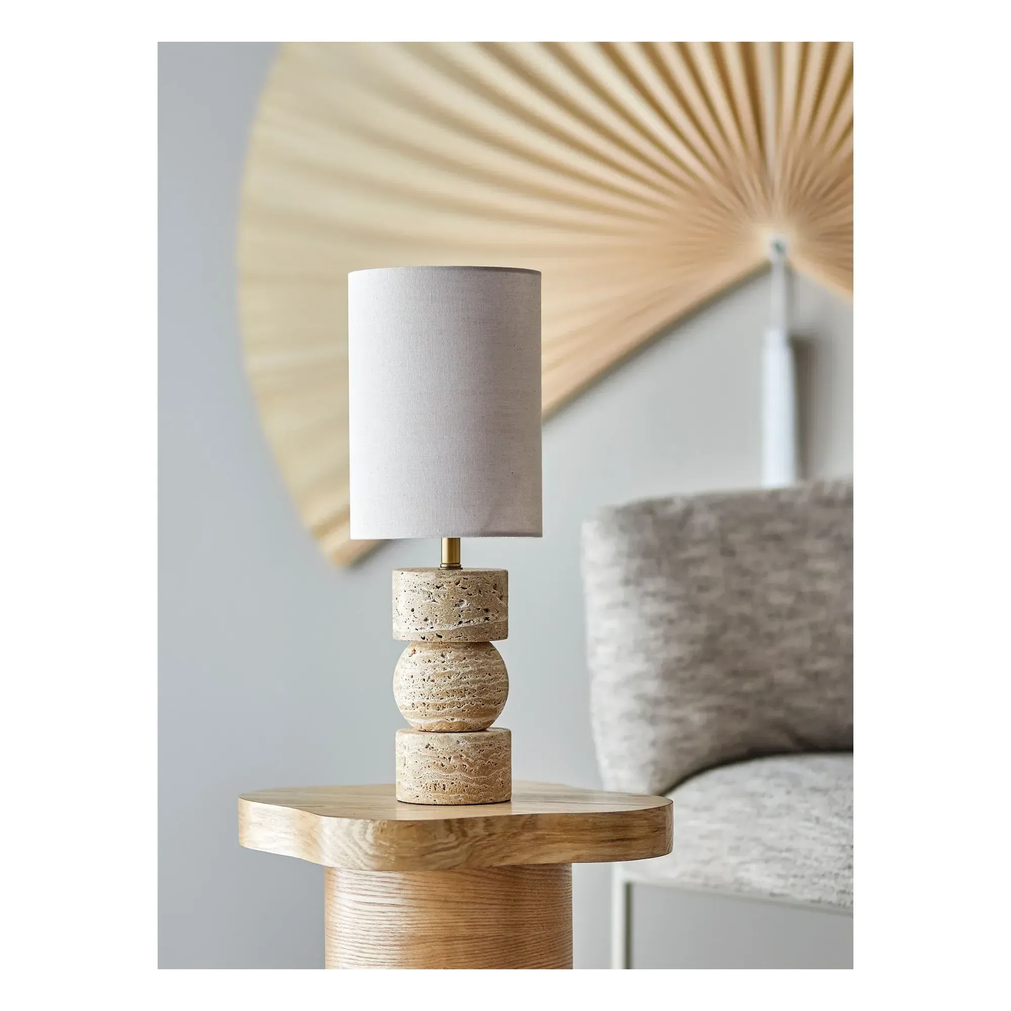 Marci Table Lamp - Ecru, Travertine alternate view