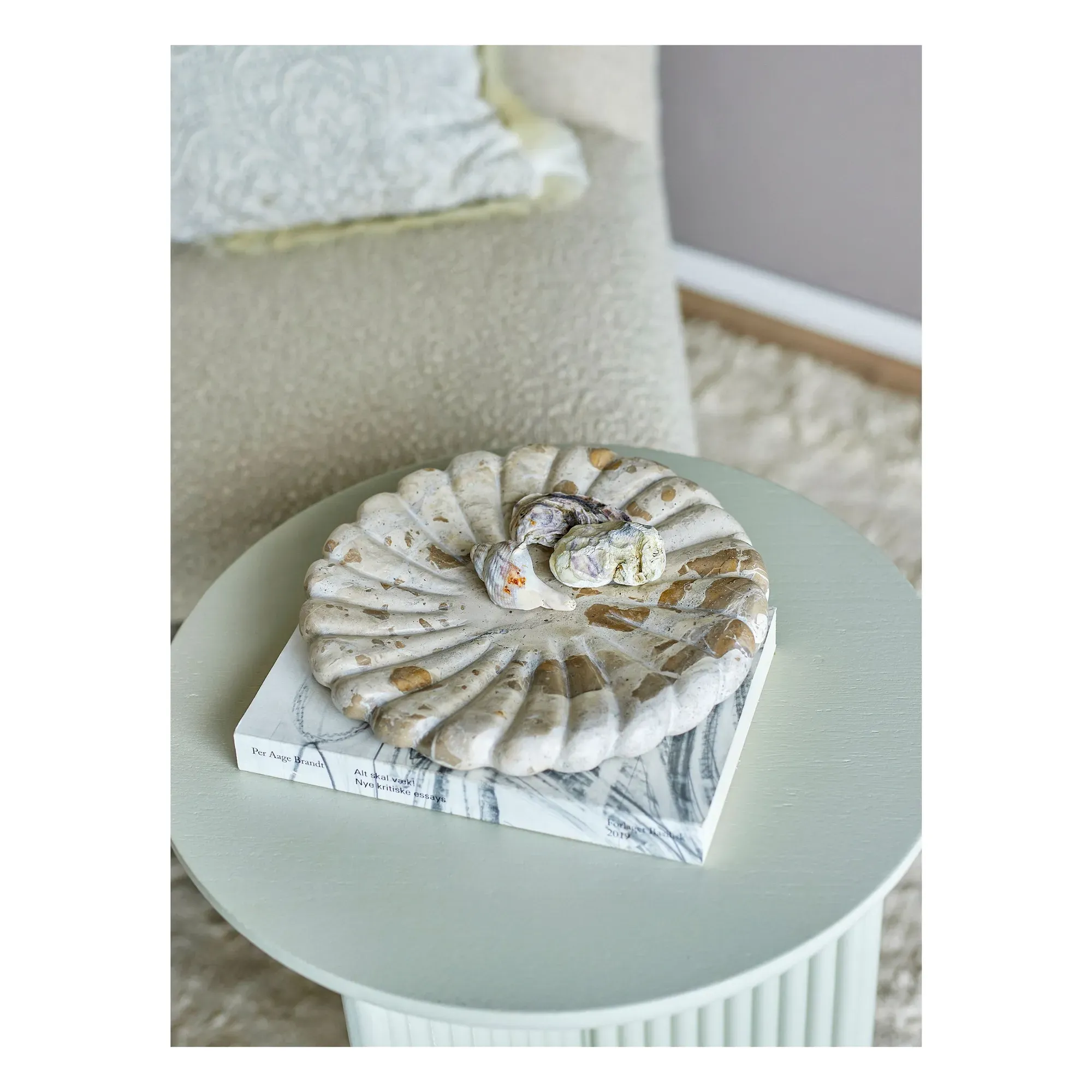 Marlie Round Tray - Brown Marble alternate view
