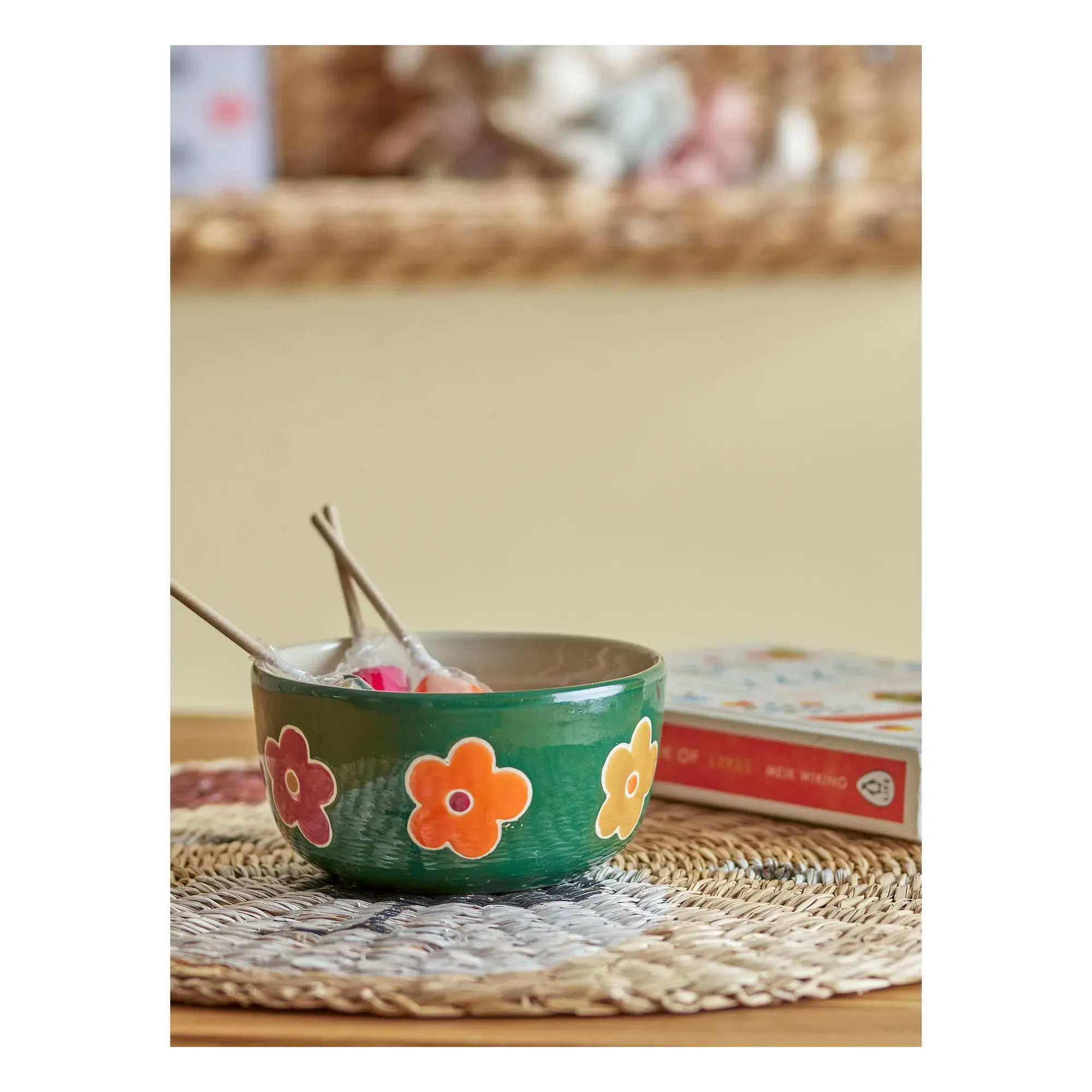 Addy Small Stoneware Bowl - Green alternate view