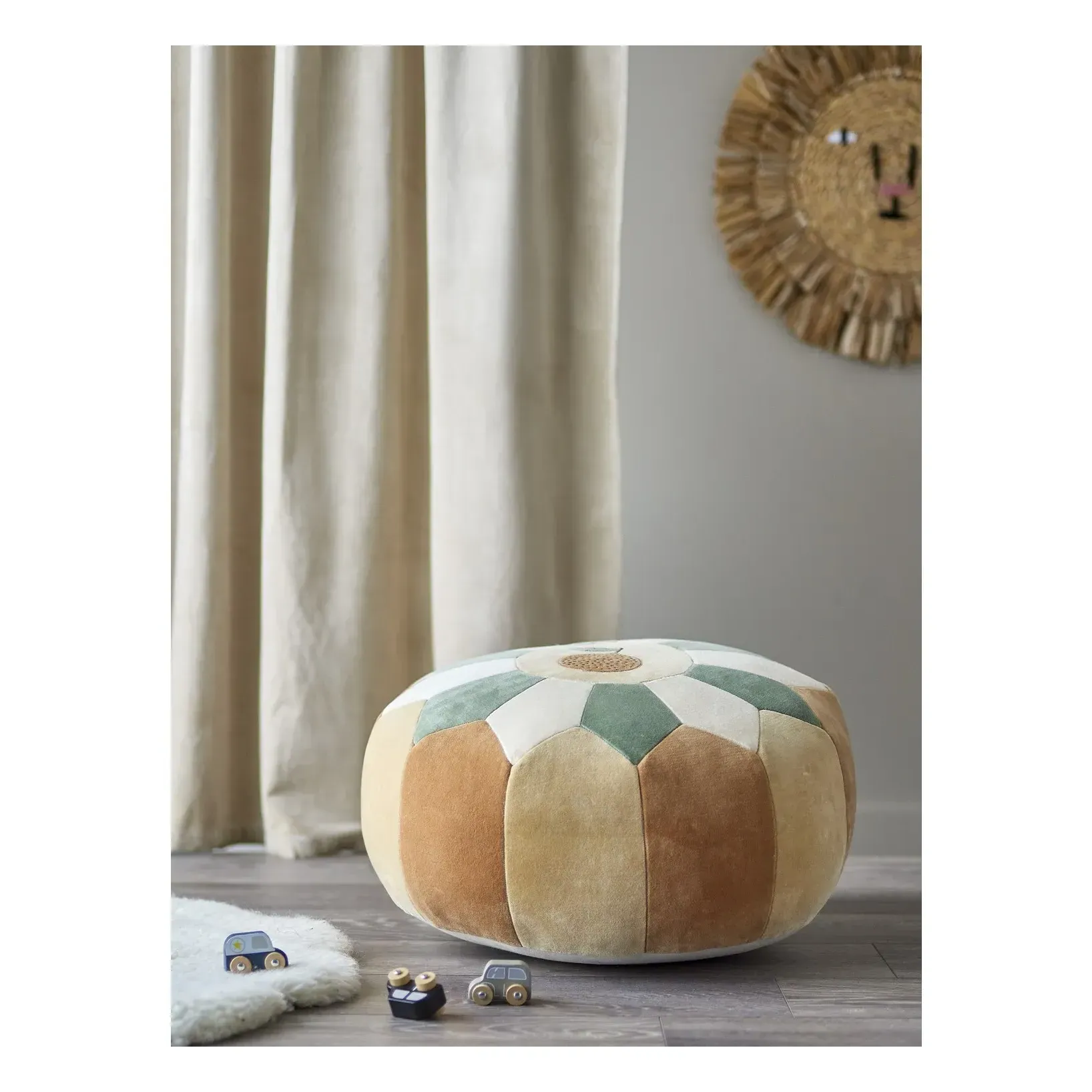 Agnes Round Ottoman - Orange, Cotton alternate view