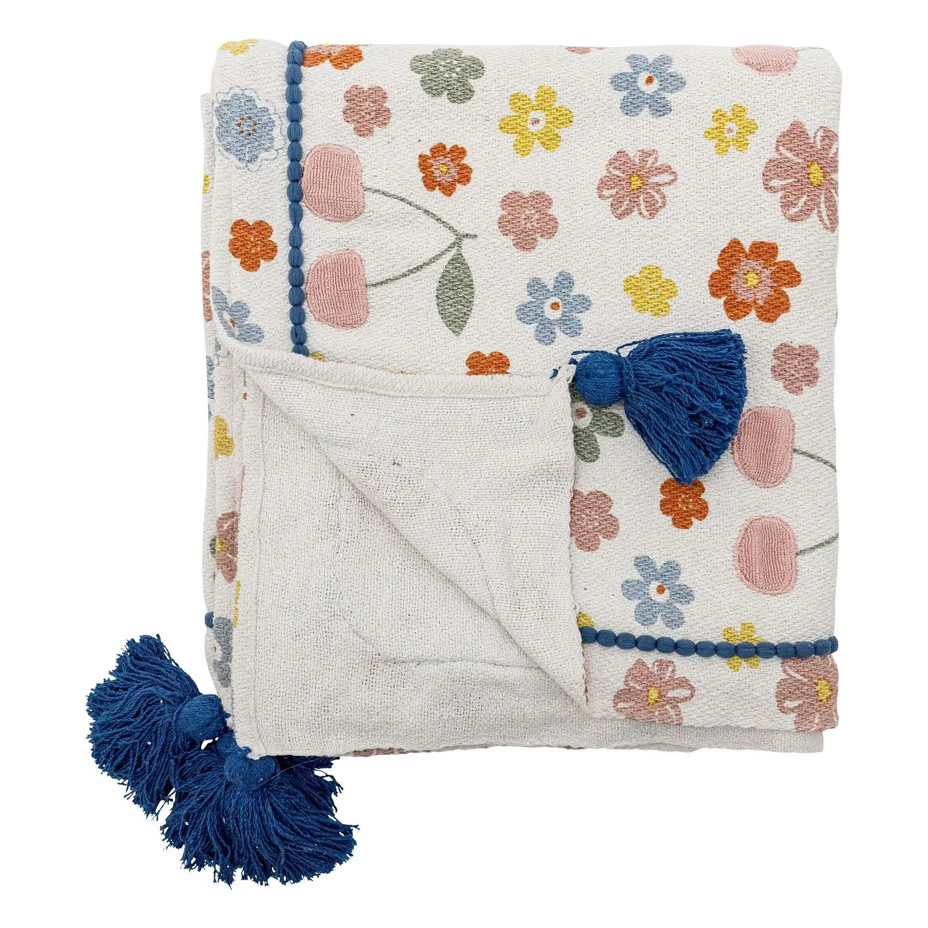 Bloomingville MINI Cherry Pattern Blanket - Pink, Recycled Cotton product