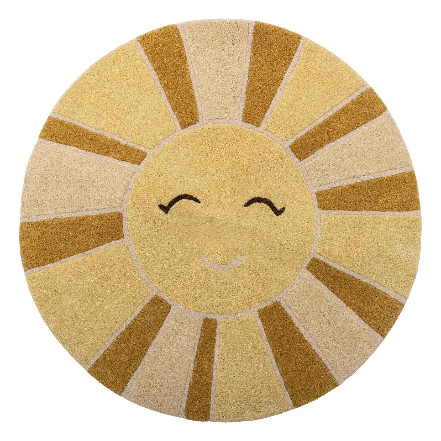 Bloomingville MINI Sun Round Rug - Yellow, Wool product