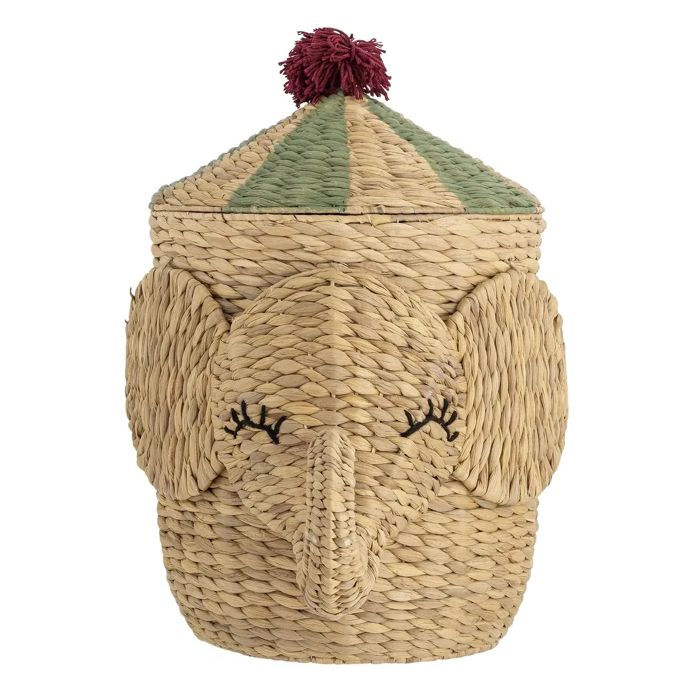 Bobo Elephant Storage Basket with Lid - Brown, Water Hyacinth product