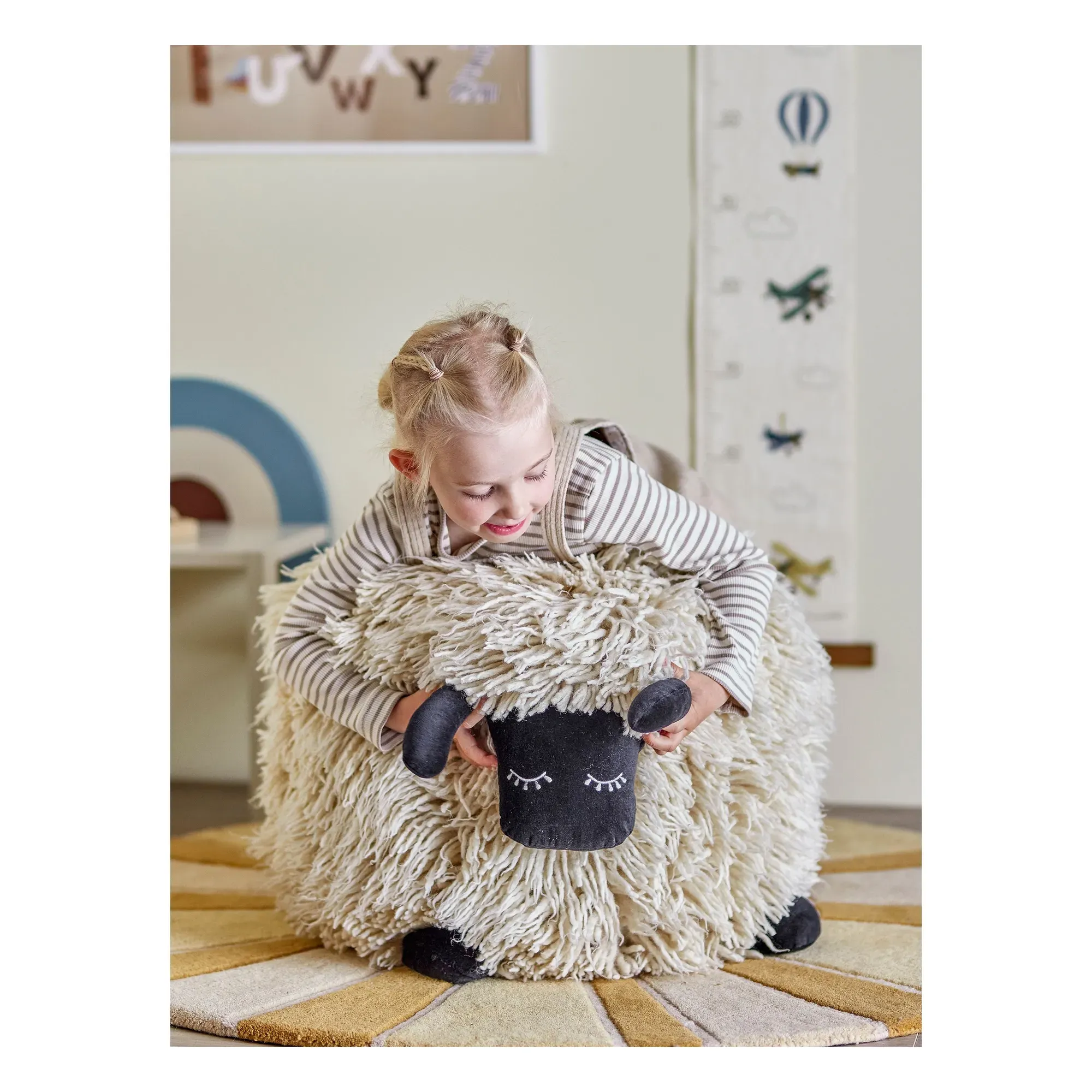 Dolly Sheep Pouffe - White, Wool alternate view