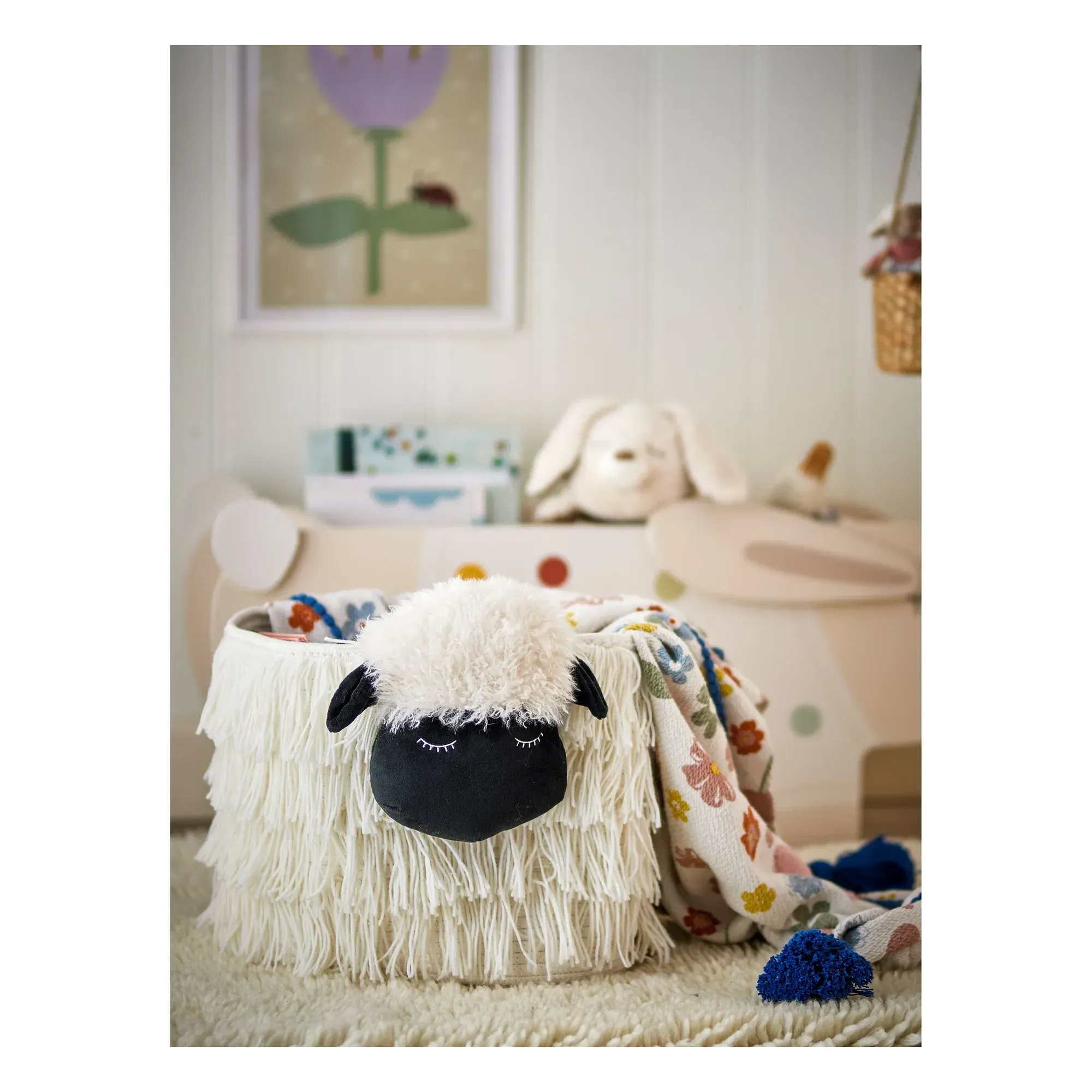 Dolly Storage Basket - White, Polyester alternate view