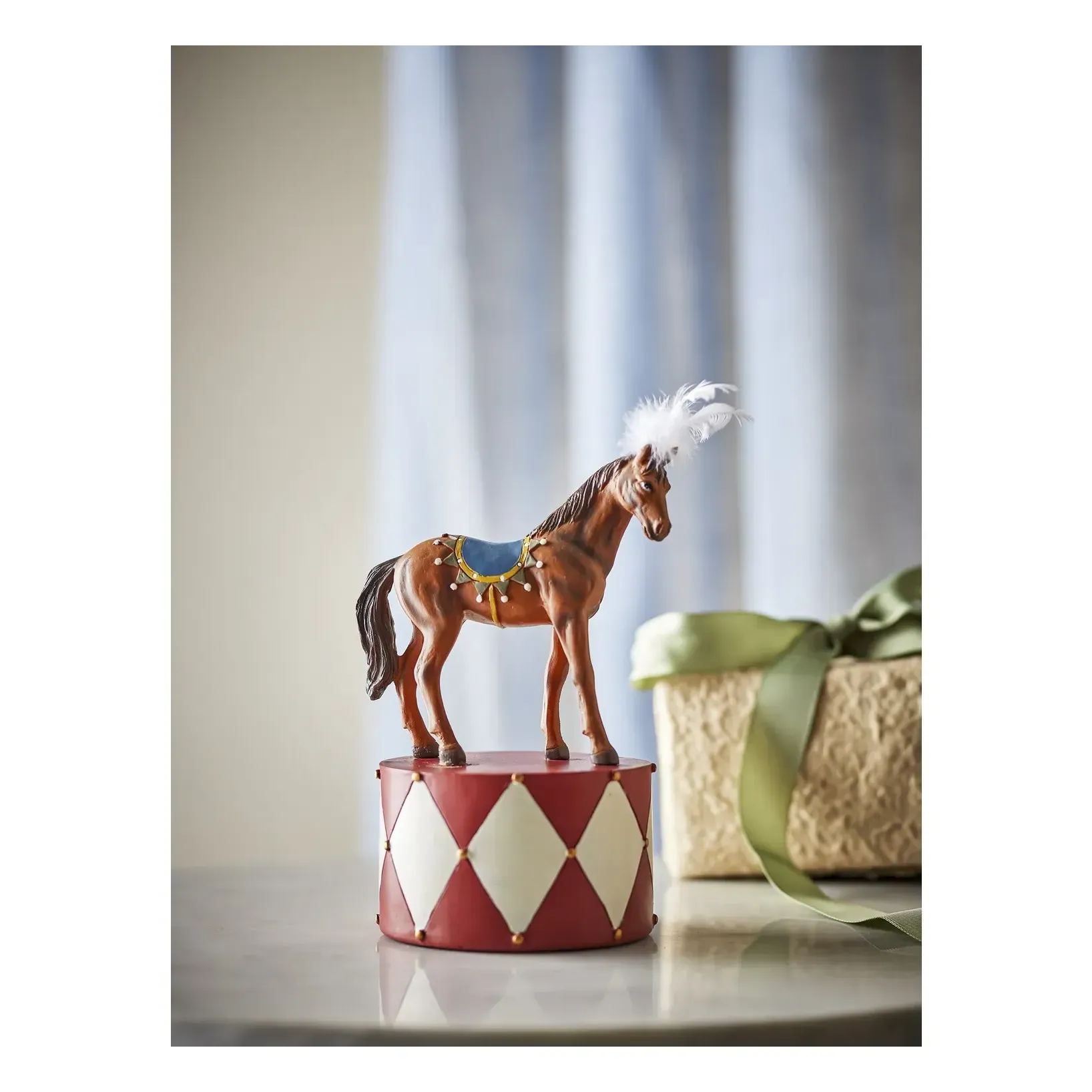 Flor Horse Decorative Ornament - Red, Polyresin alternate view