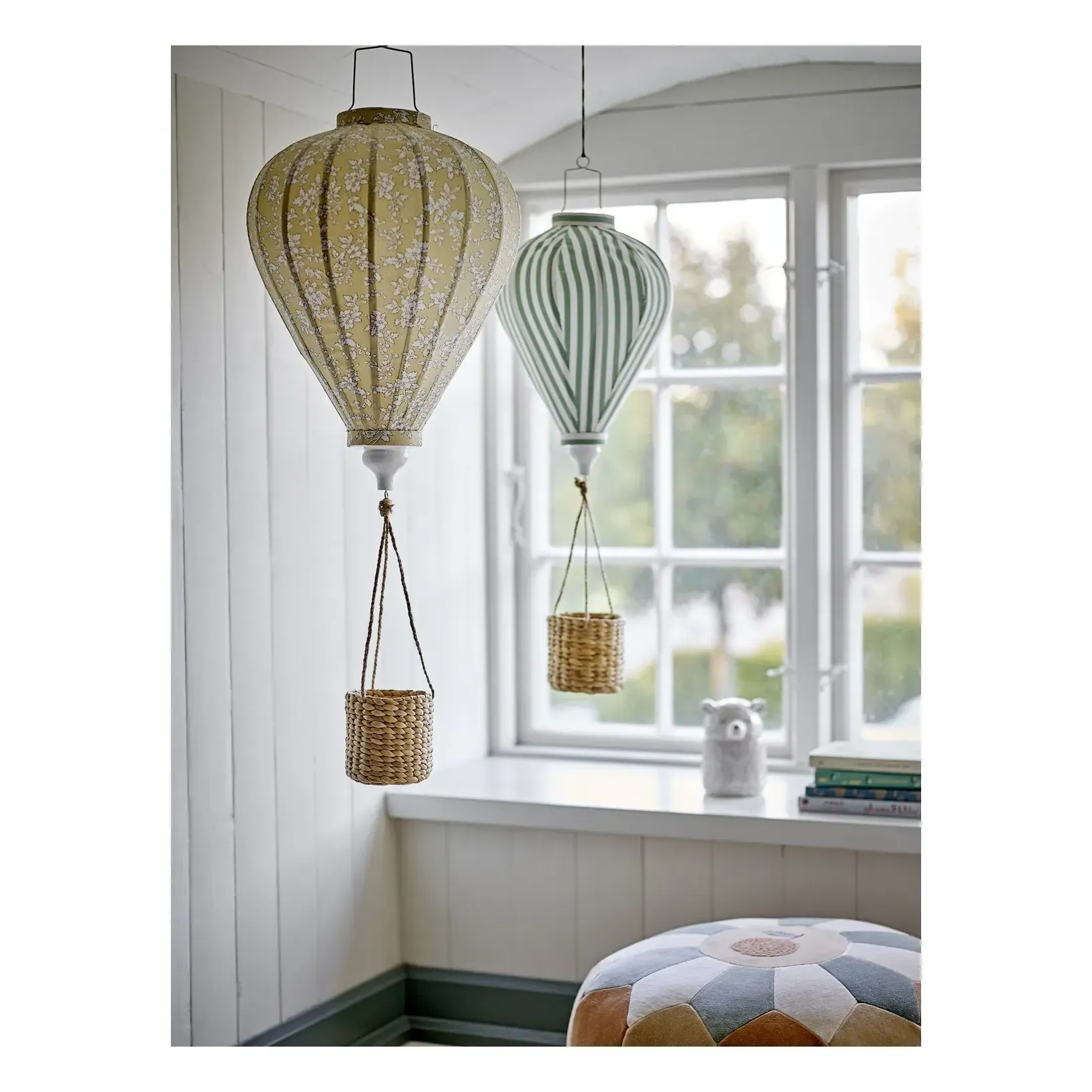 Pomp Striped Hot Air Balloon Mobile - Green, Polyester alternate view