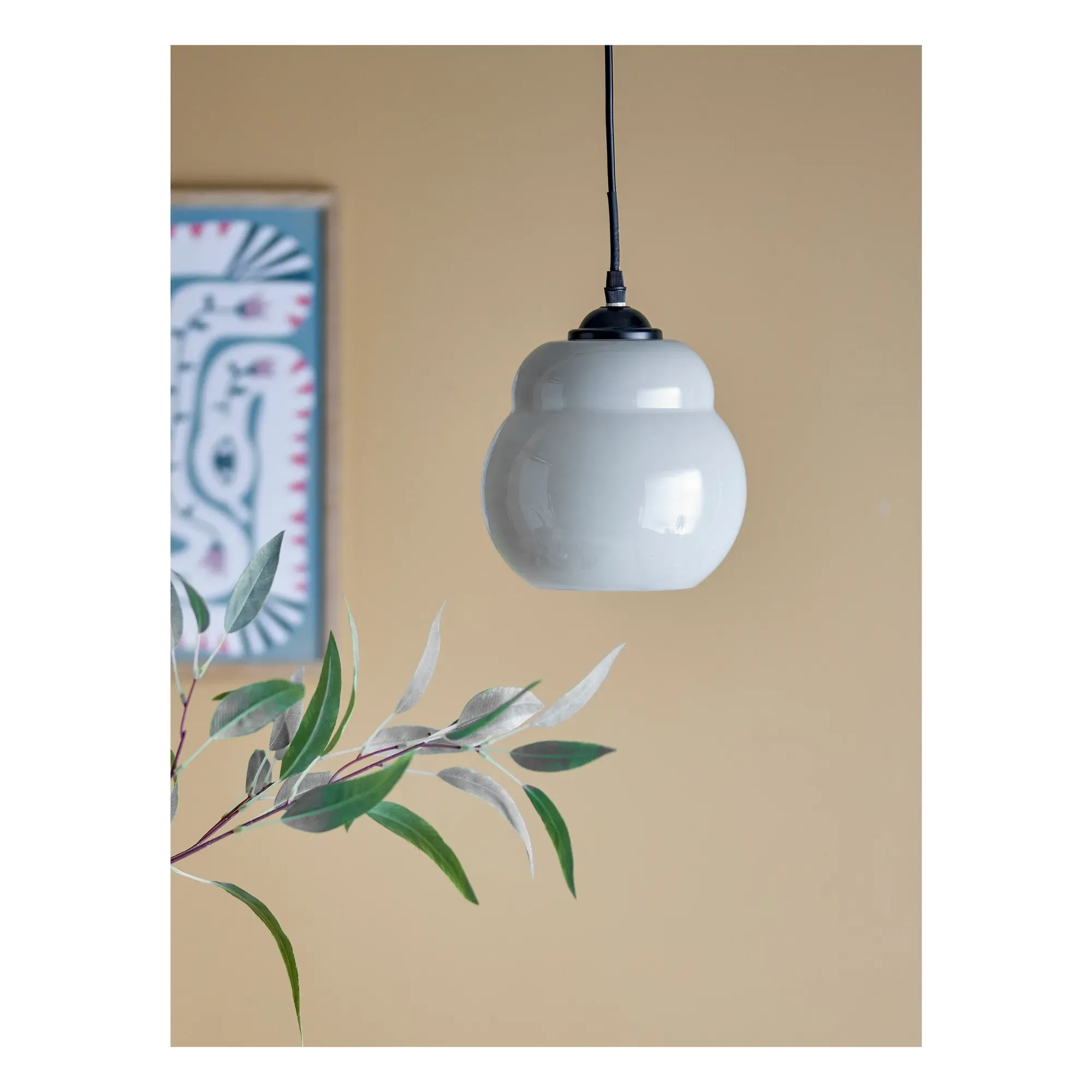 Motella Round Pendant Lamp - Grey, Glass alternate view