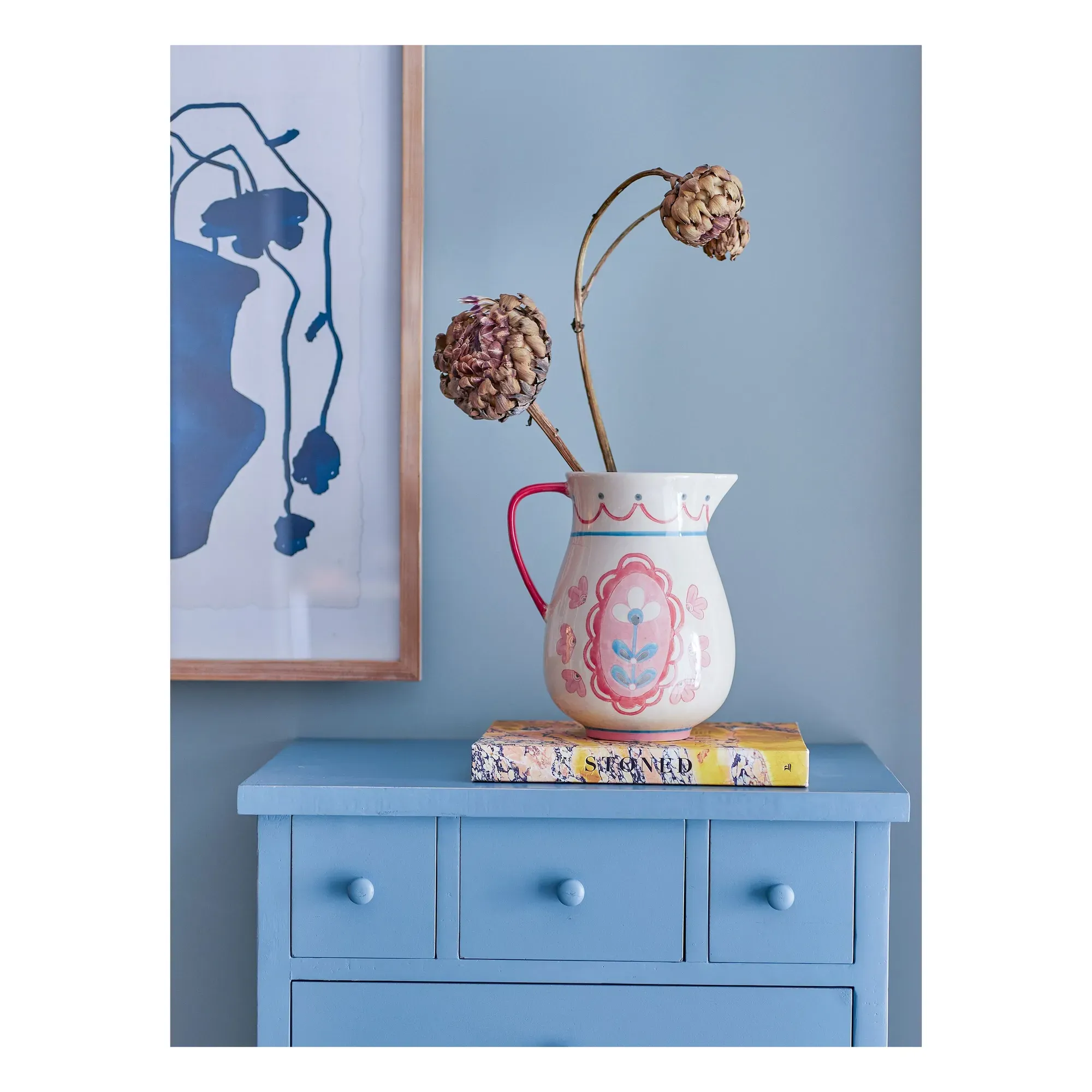 Odina Stoneware Decanter - Powder Pink alternate view
