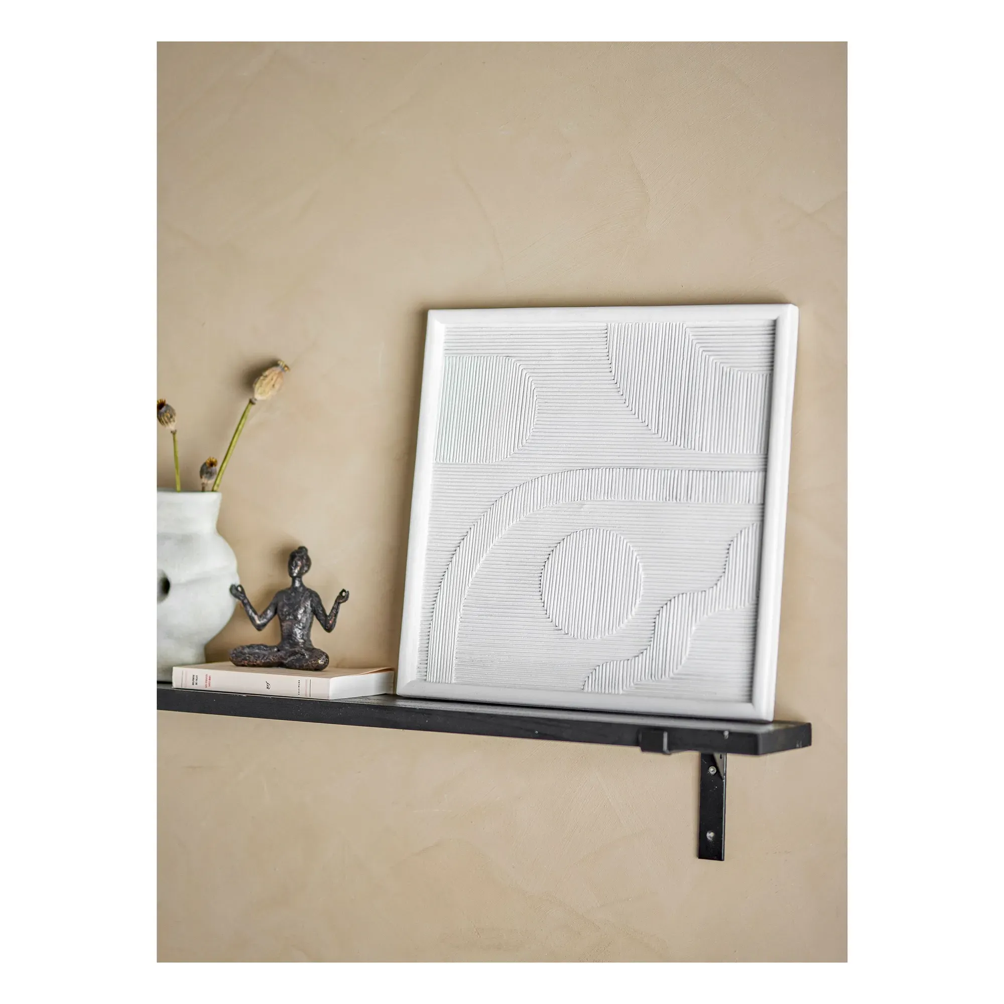 Patina Square Wall Decoration - White, Polyresin alternate view