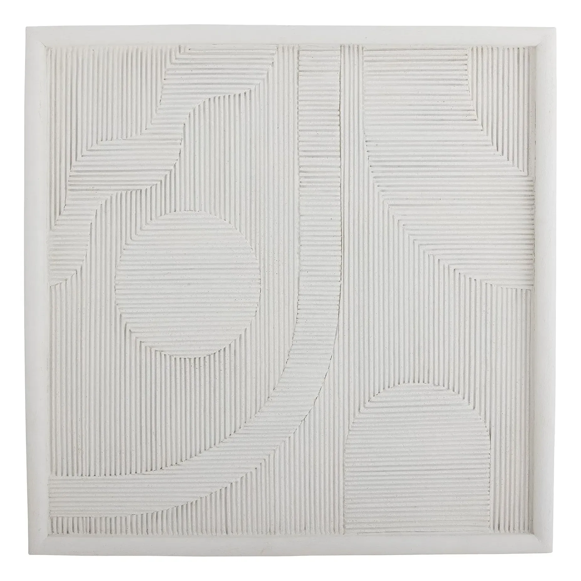 Patina Square Wall Decoration - White, Polyresin product