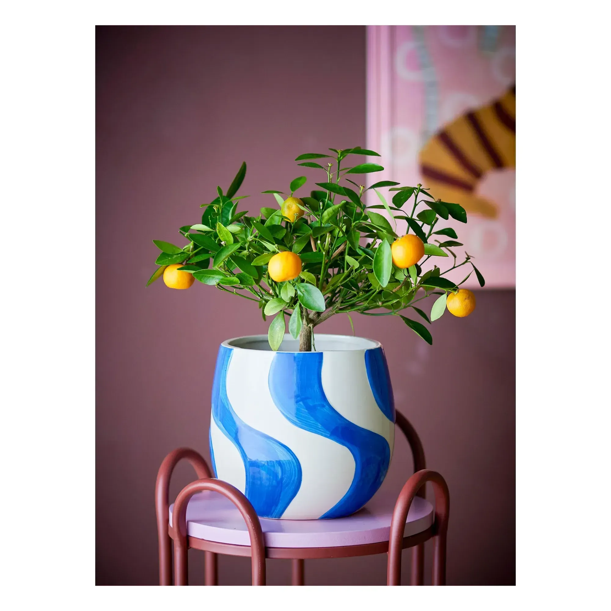 Romy Stoneware Flowerpot - Blue alternate view