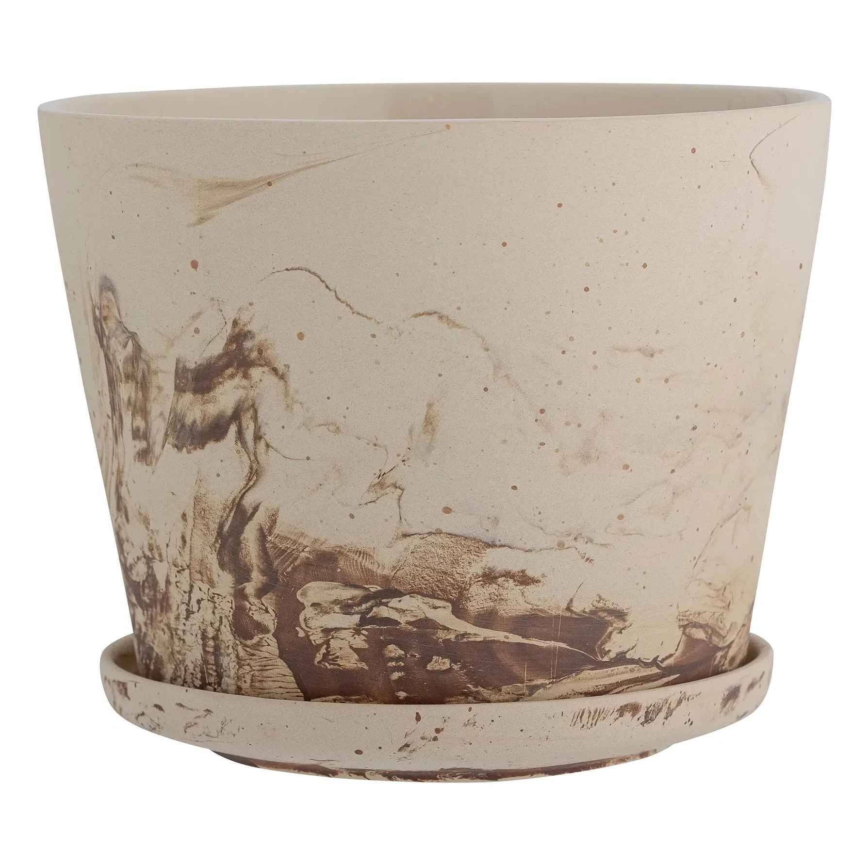 Stacy Marble-Effect Planter - Brown, Sandstone alternate view