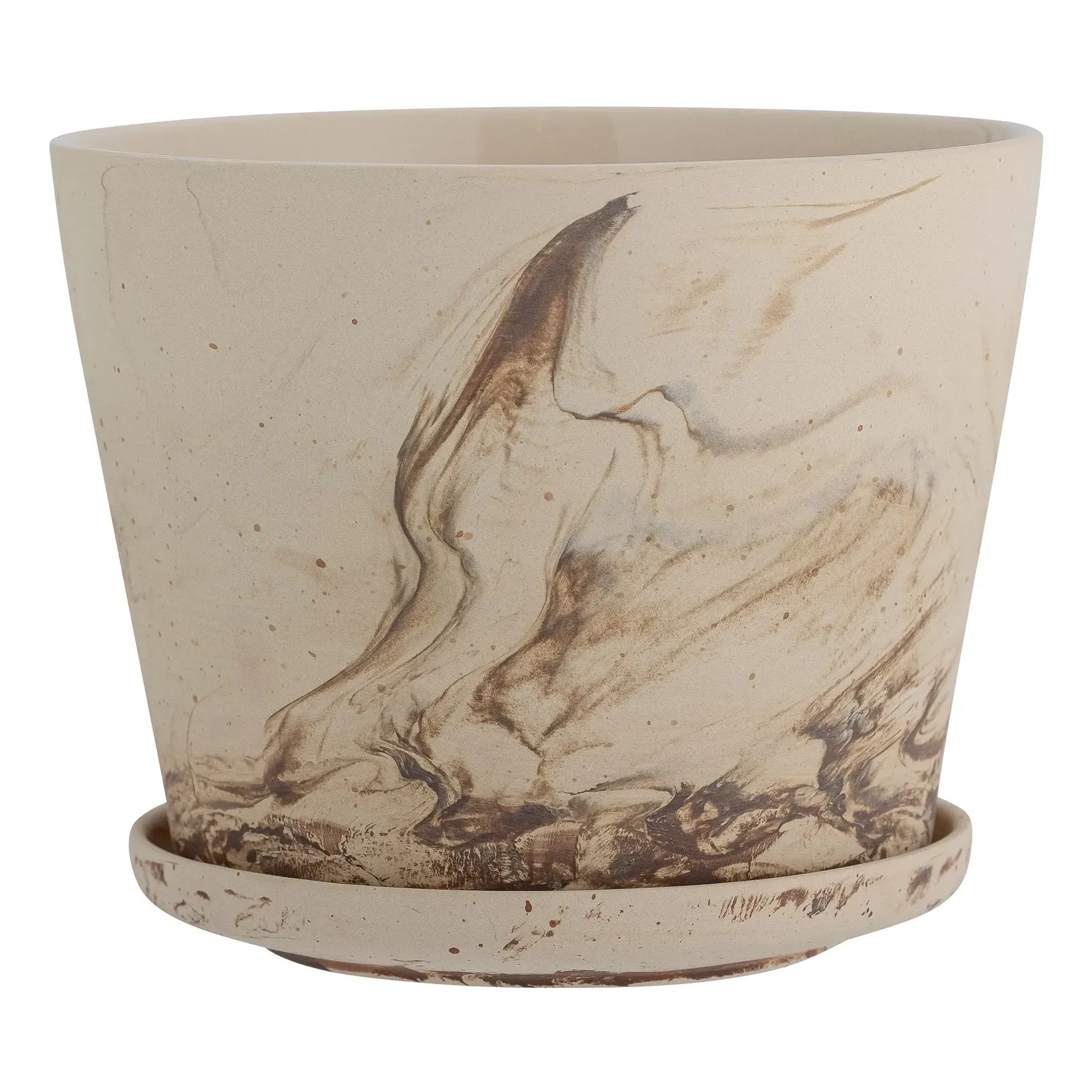 Stacy Marble-Effect Planter - Brown, Sandstone product