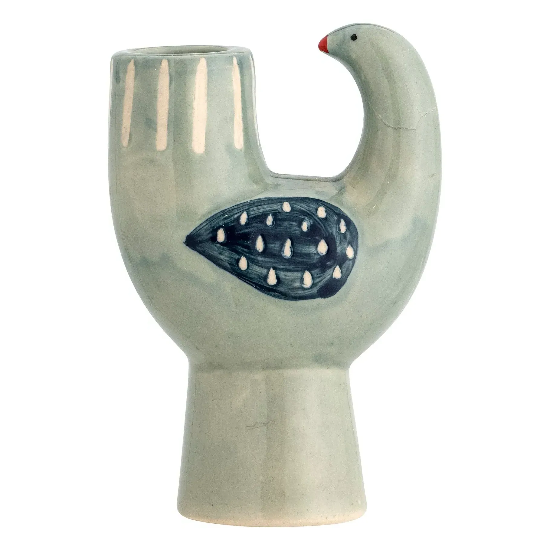 Trudy Bird Candlestick - Light Blue, Stoneware product