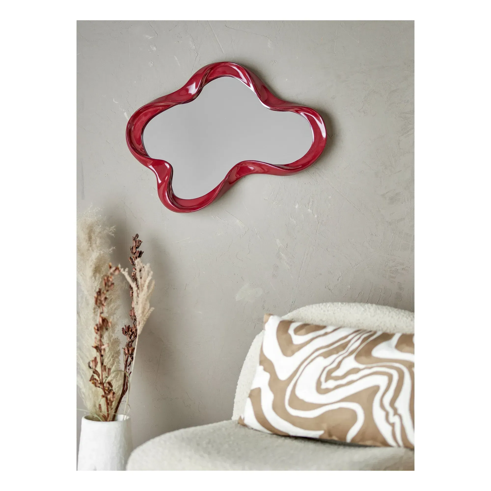 Violeta Wall Mirror - Red, Polyresin alternate view