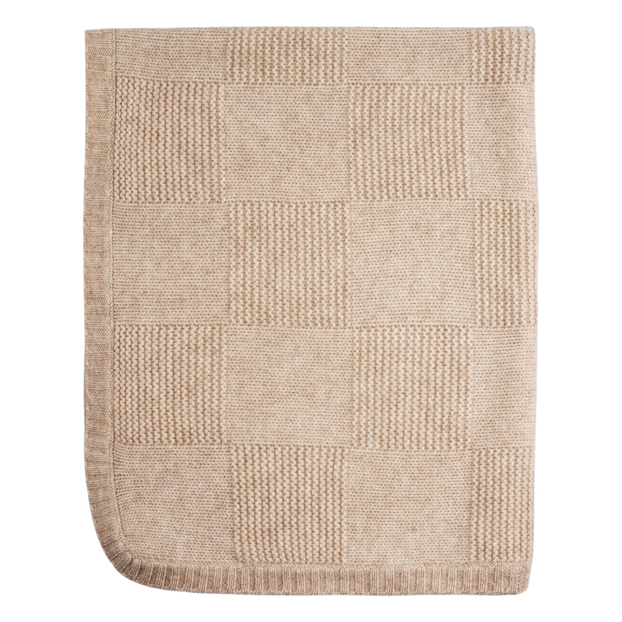Eric Bompard Knitted Baby Blanket - Heather Beige, Cashmere product